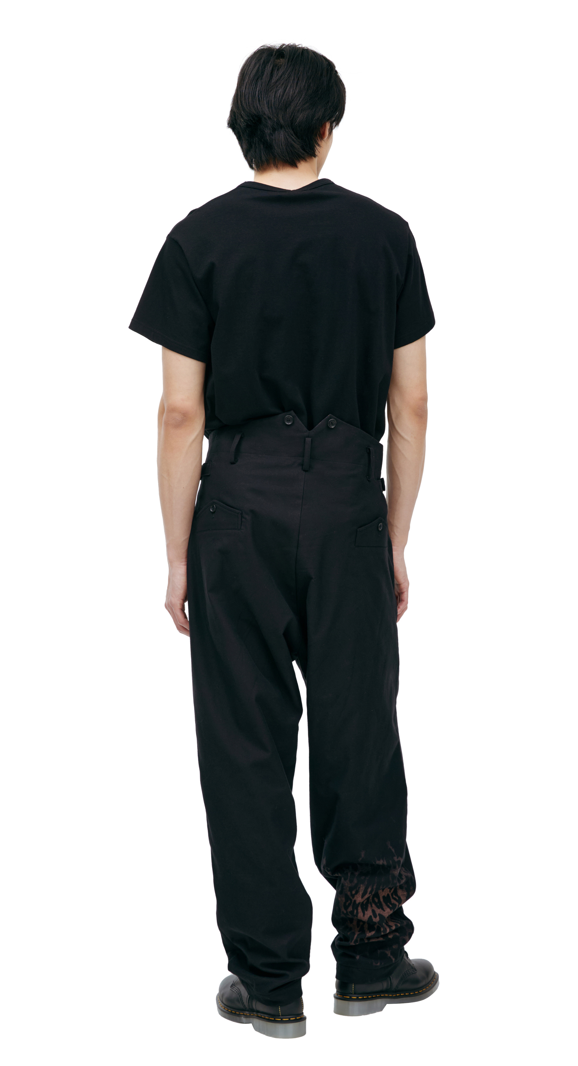 Yohji Yamamoto Брюки с анималистичным принтом