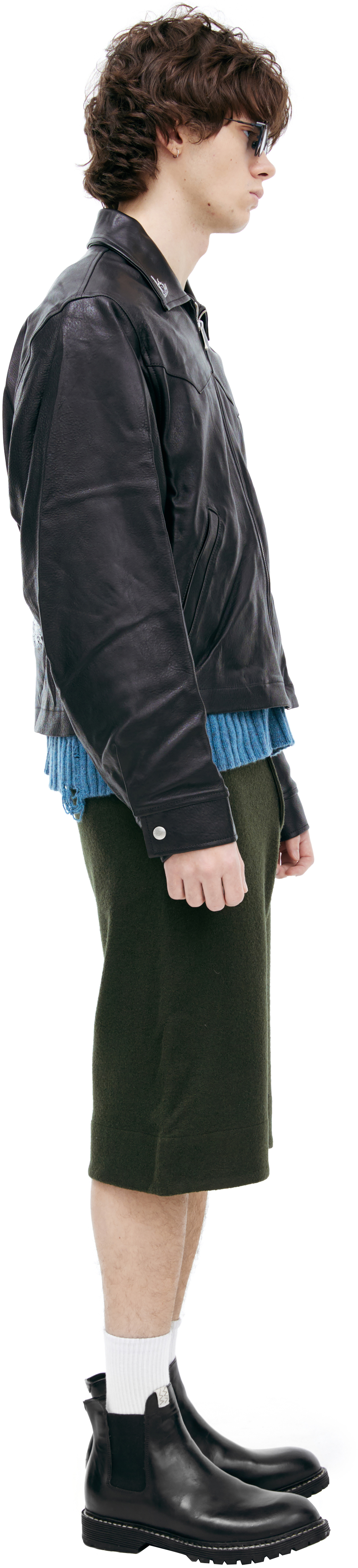 Enfants Riches Déprimés Кожаная куртка с вышивками