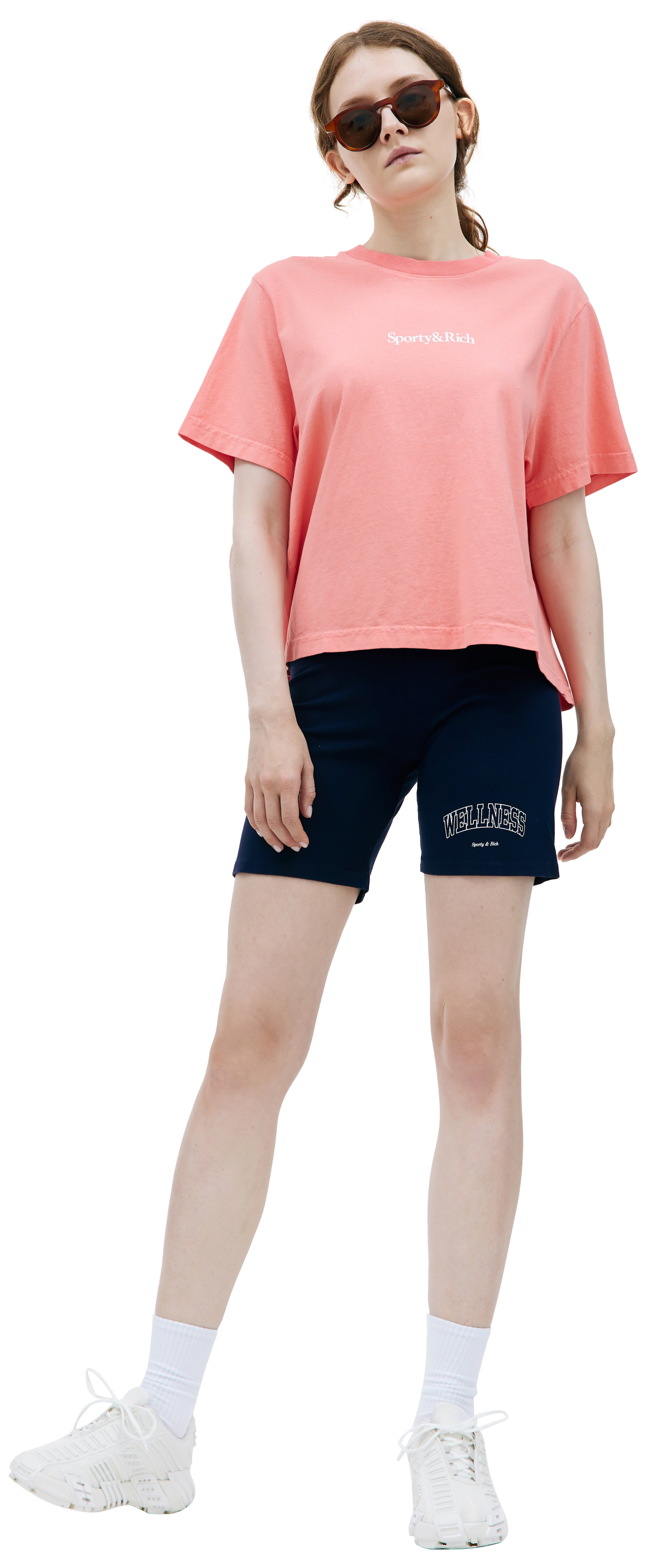 SPORTY & RICH Укороченная футболка с принтом \'Drink More Water\'