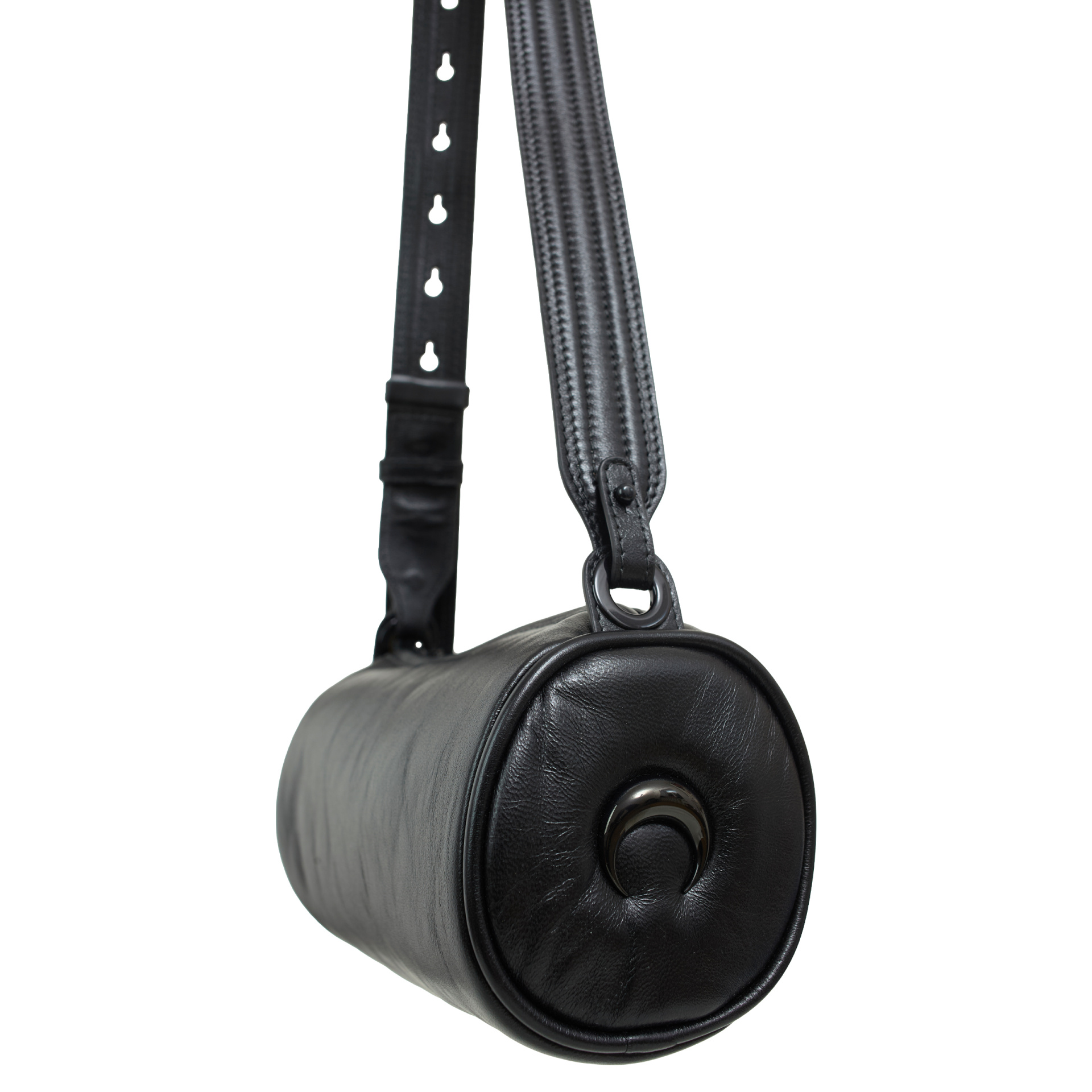 MARINE SERRE Кожаная сумка-цилиндр с металлическим логотипом