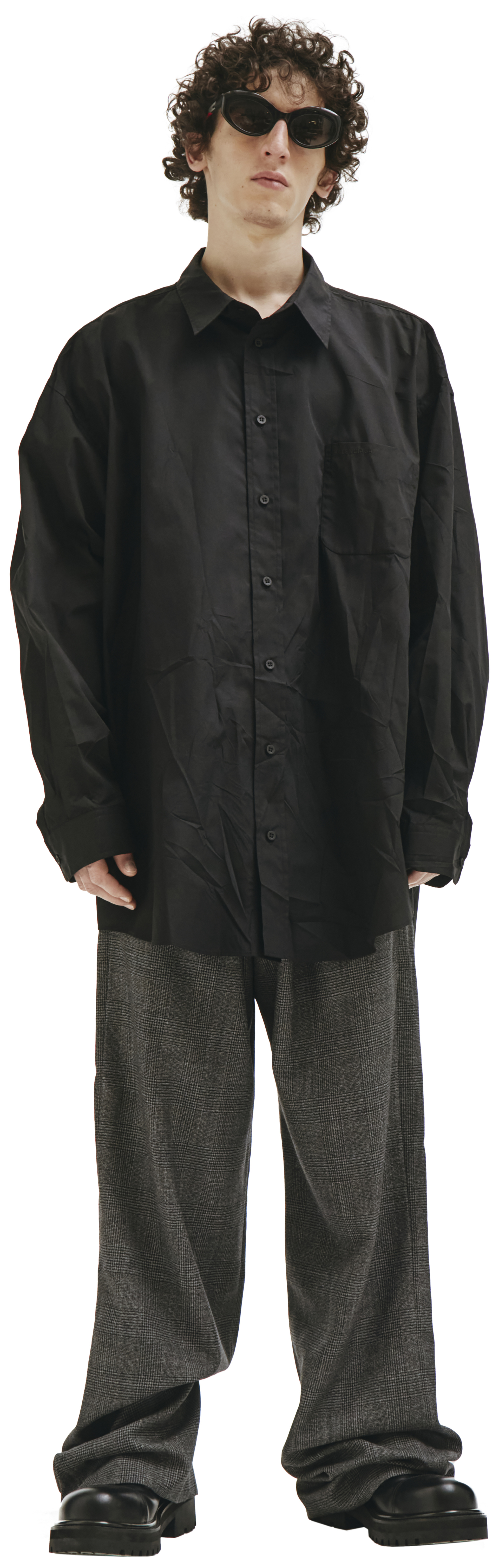 Balenciaga Черная оверсайз рубашка