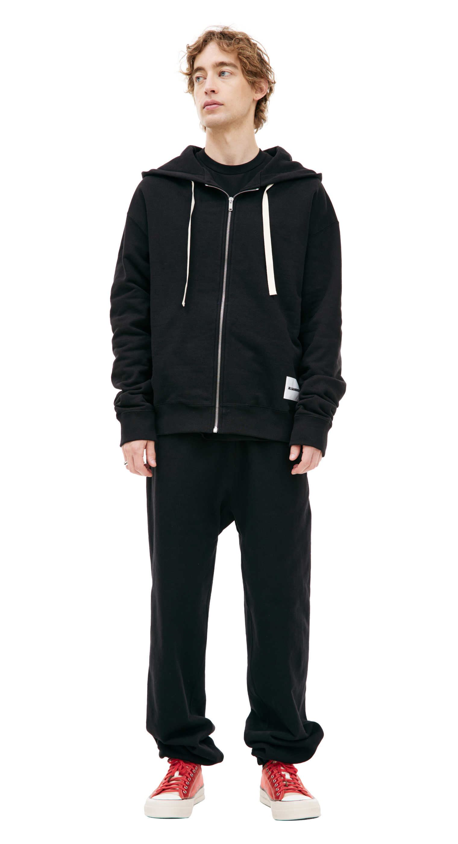 Jil Sander Худи на молнии с патчем