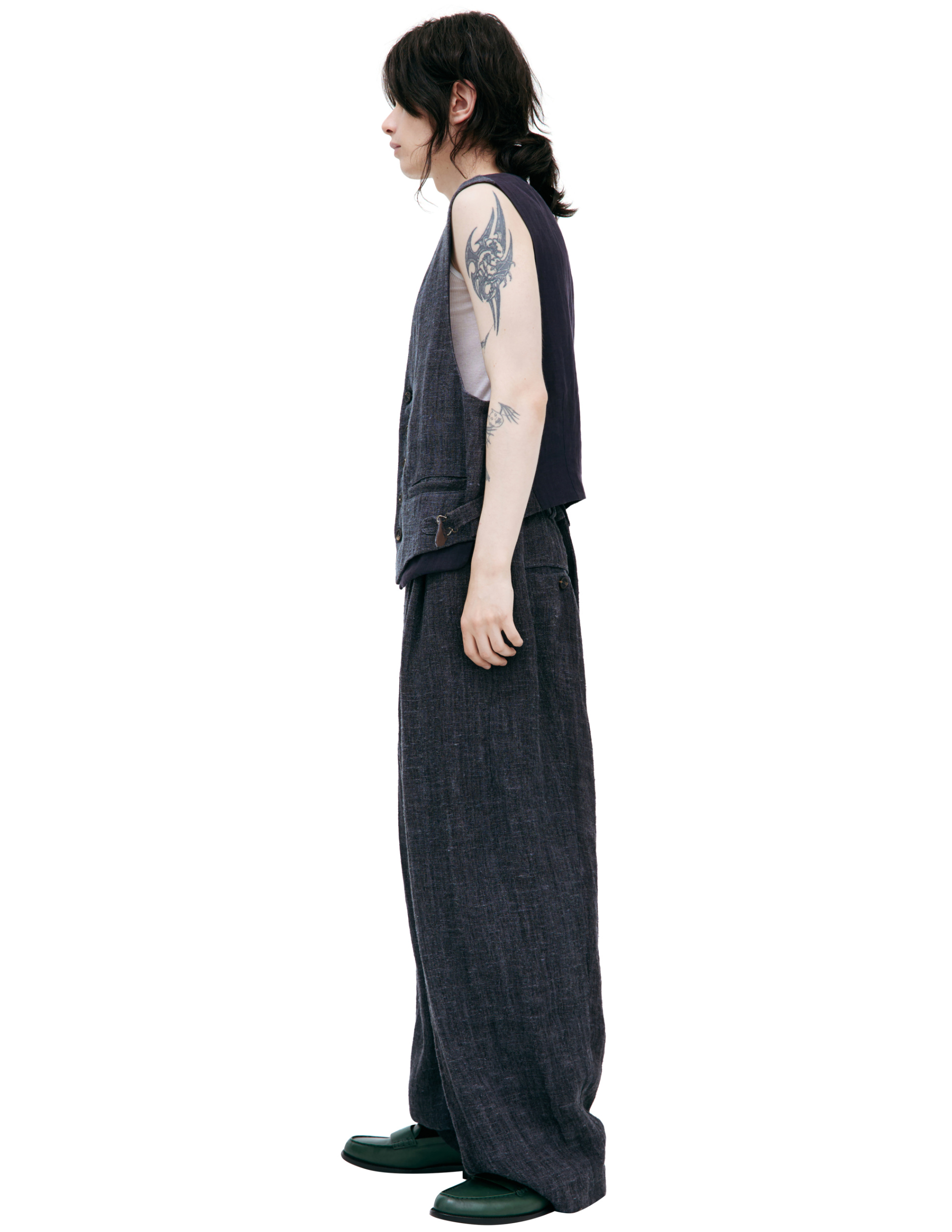 Ziggy Chen Жилет-0M2520101 на пуг, лен, голубо-серая