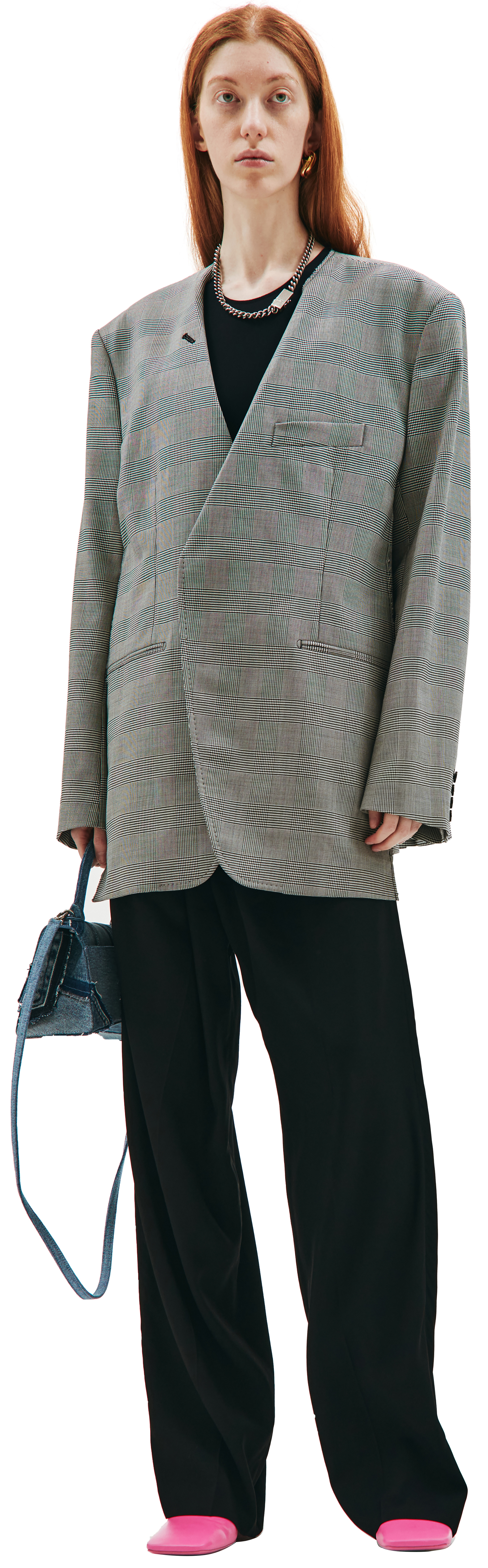 VETEMENTS Серый пиджак в клетку