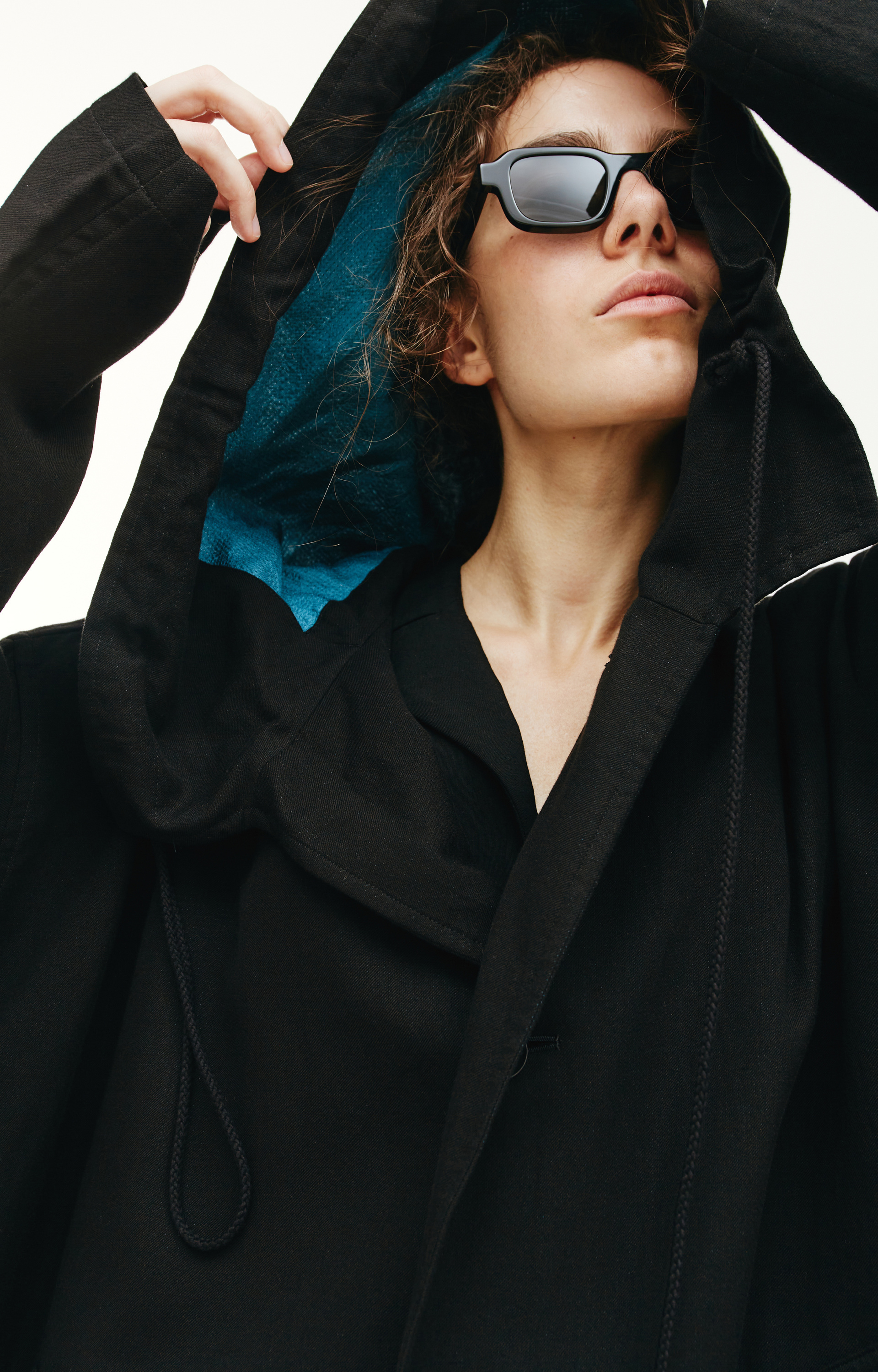 Y\'s Плащ на пуговицах с синим подкладом