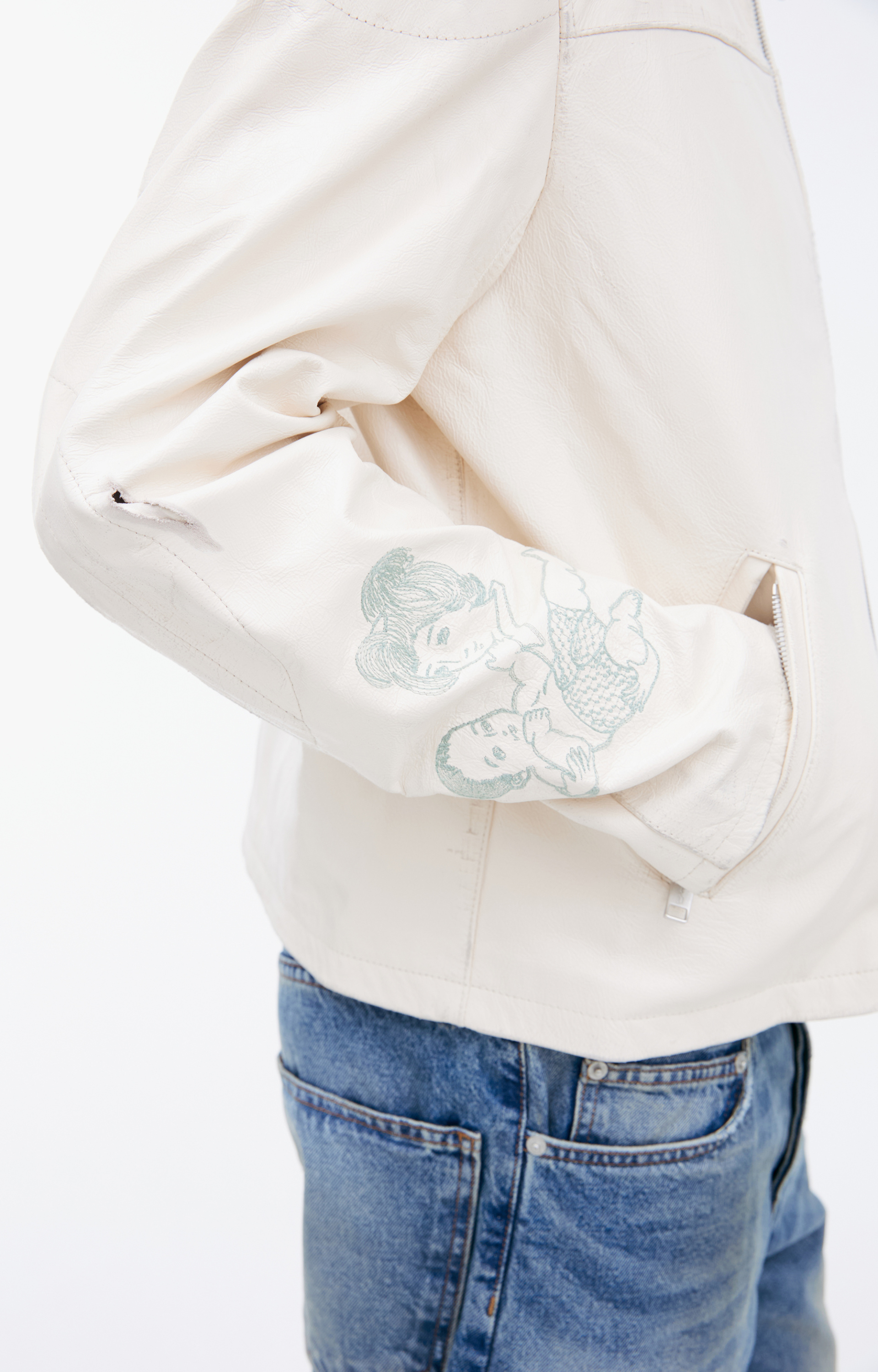 Enfants Riches Déprimés Кожаная куртка с иероглифами