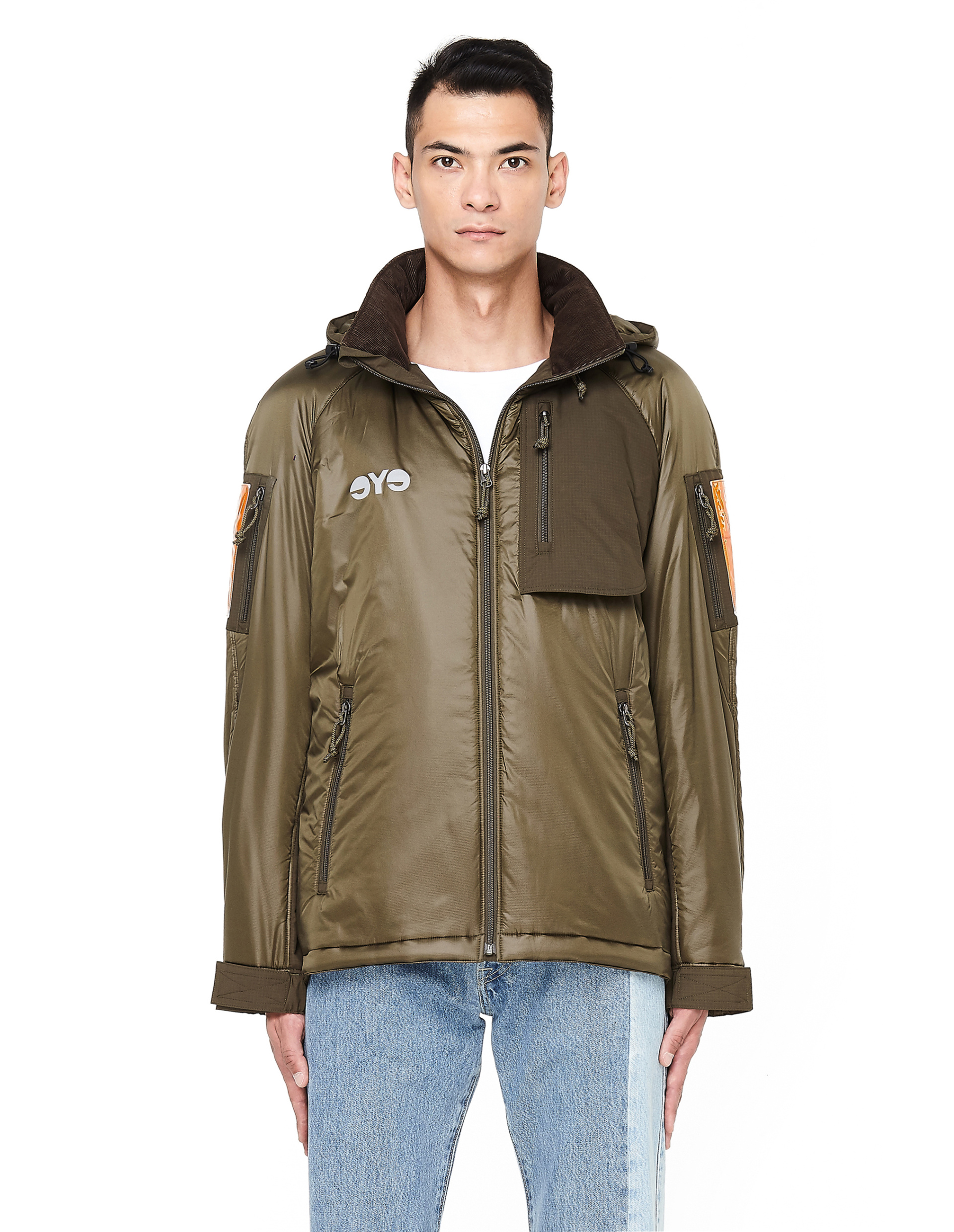 Junya Watanabe Куртка цвета хаки с нашивками