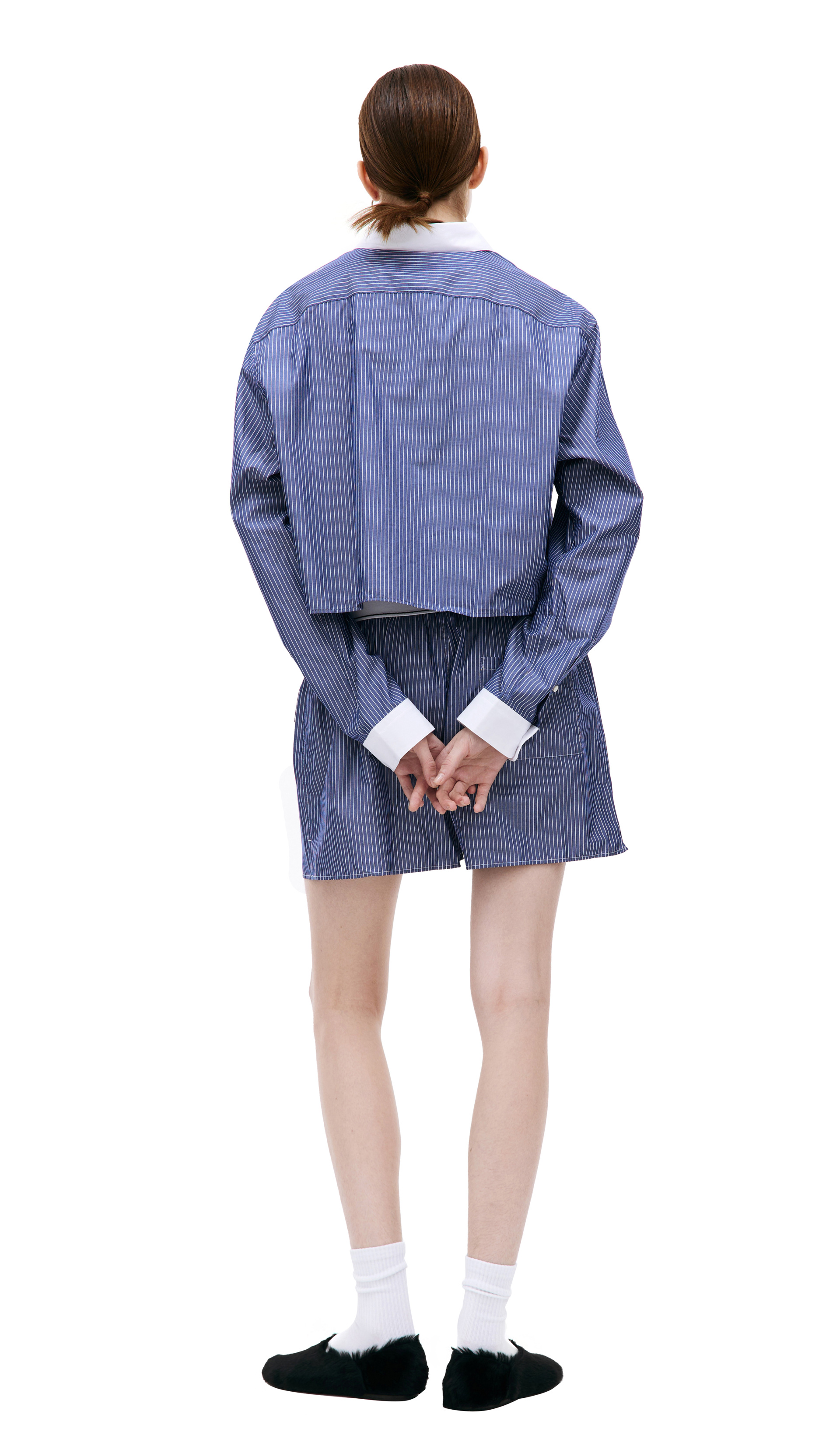 SPORTY & RICH Укороченная рубашка в полоску