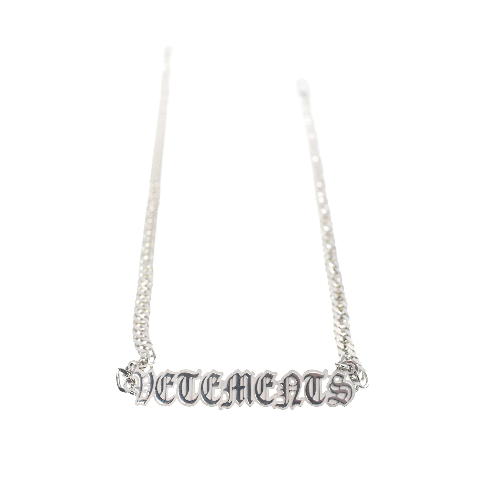 VETEMENTS Серебристое колье с логотипом