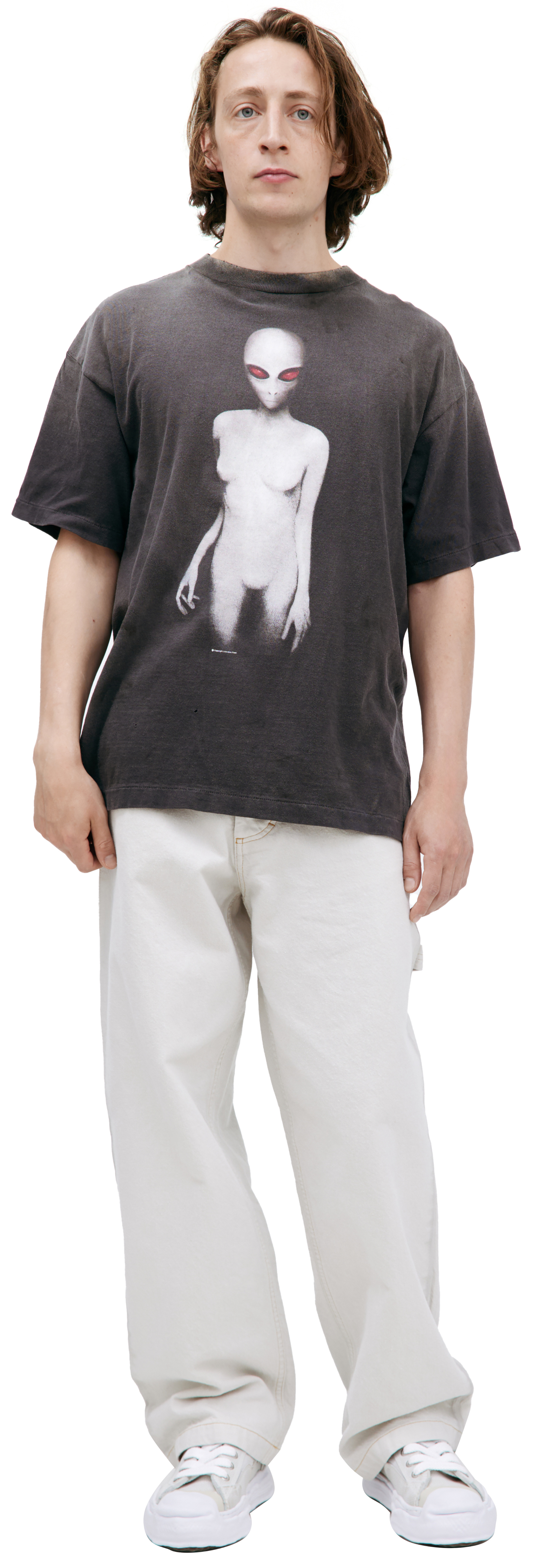 Saint Mxxxxxx Серая футболка с принтом