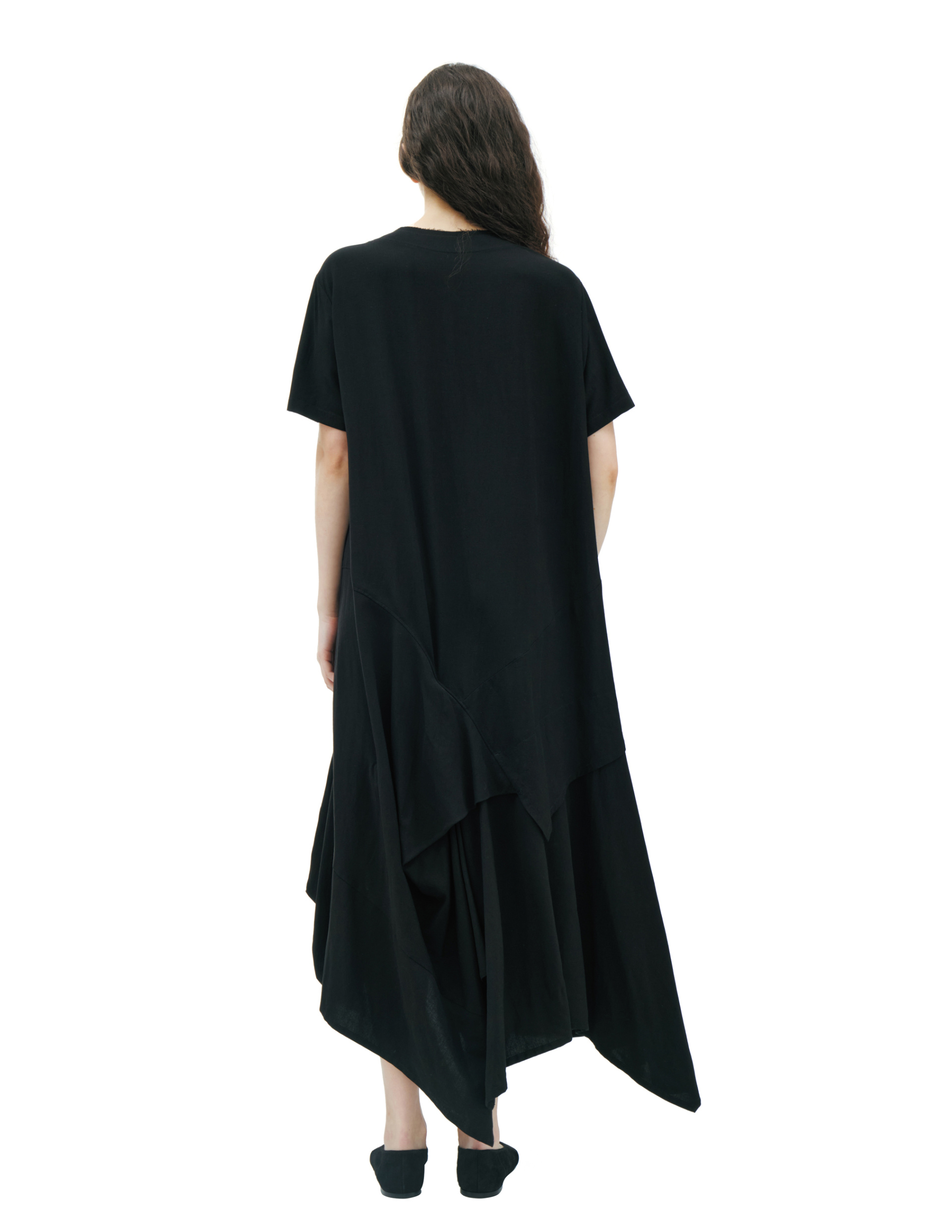 Yohji Yamamoto Платье-FK-D62-204-1 платье в пол с расклешенным подолом, на пуговицах, черное
