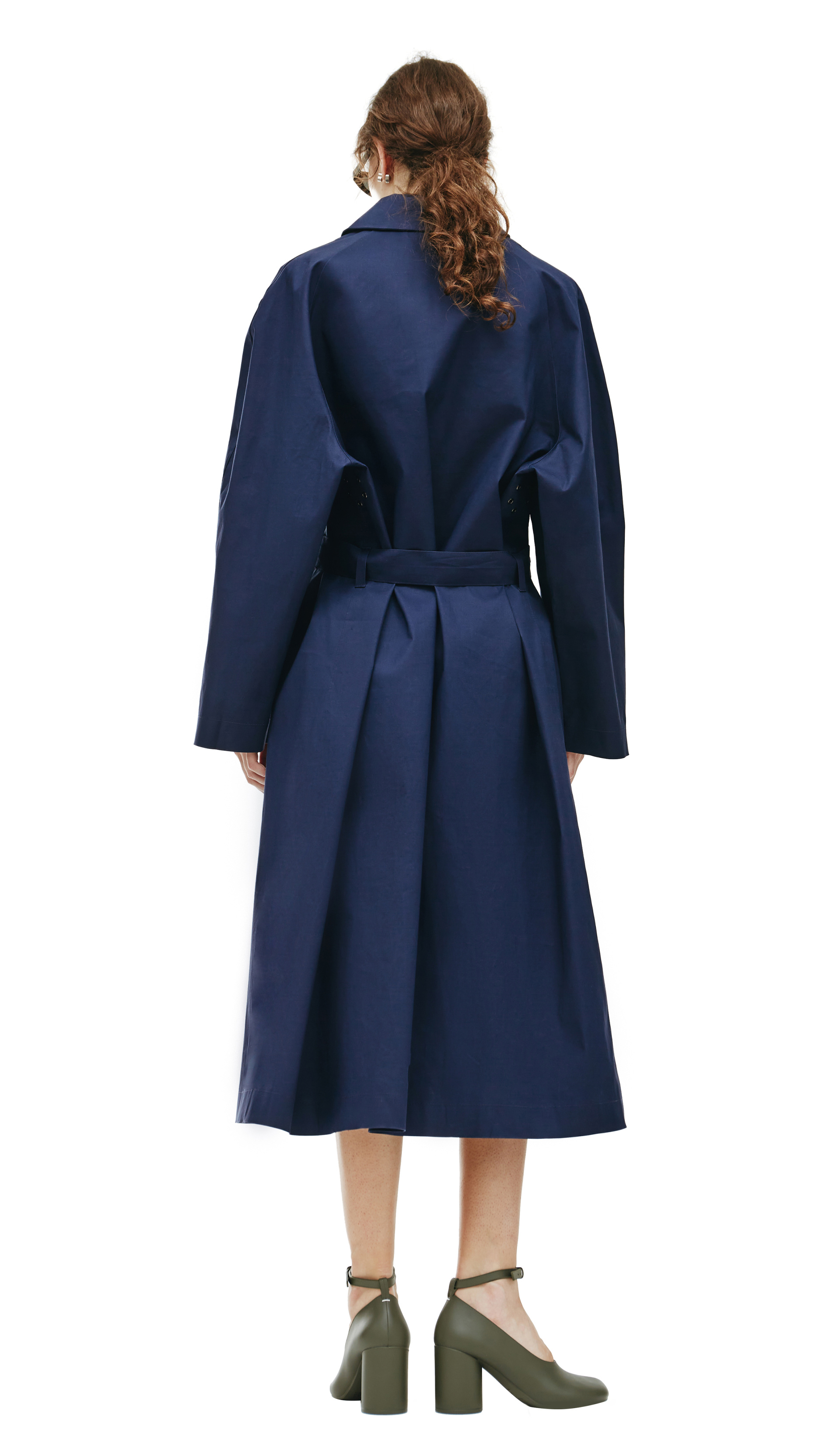 Maison Margiela Синий хлопковый плащ Mackintosh