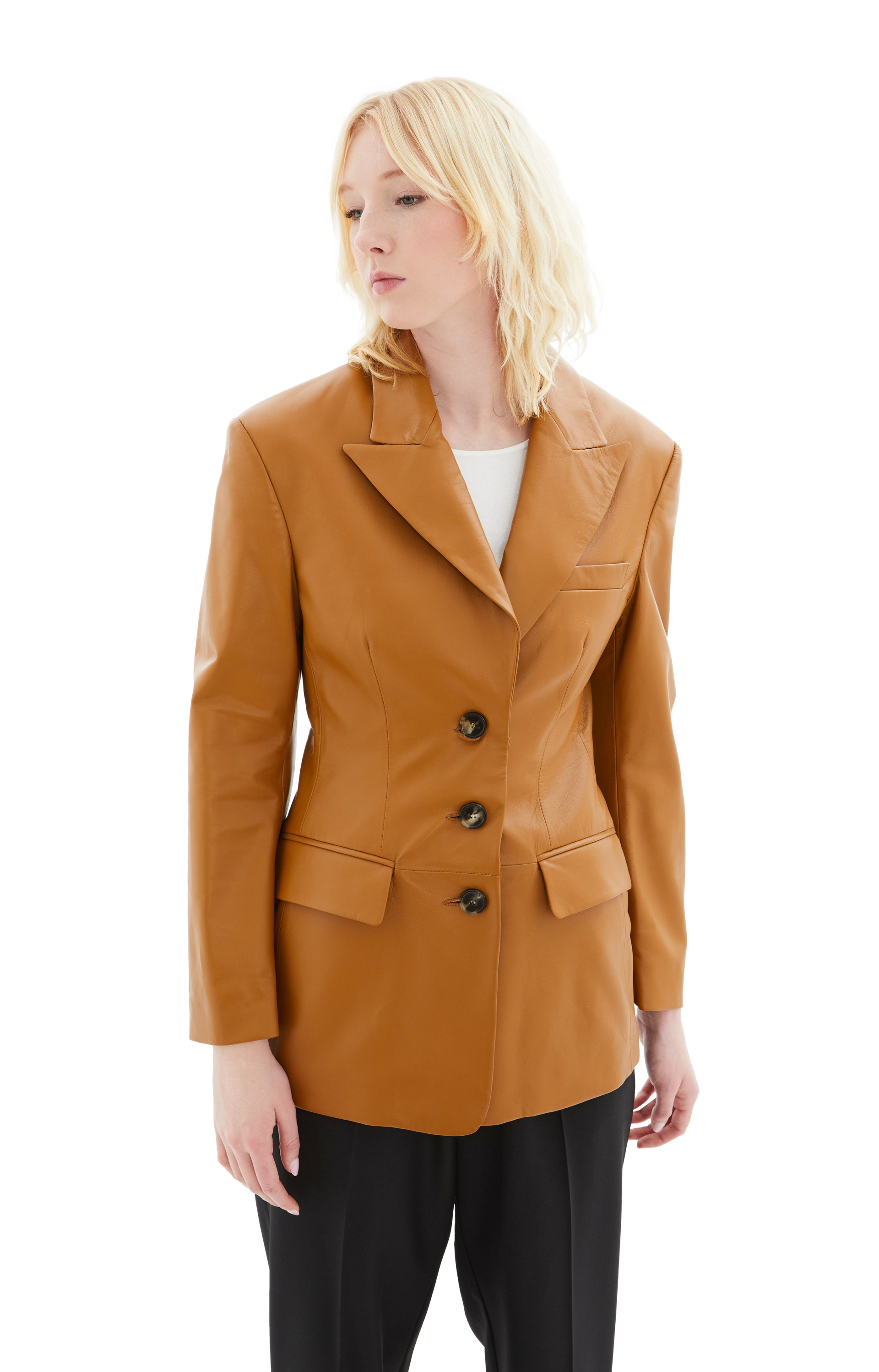 Marni Однобортный жакет из кожи