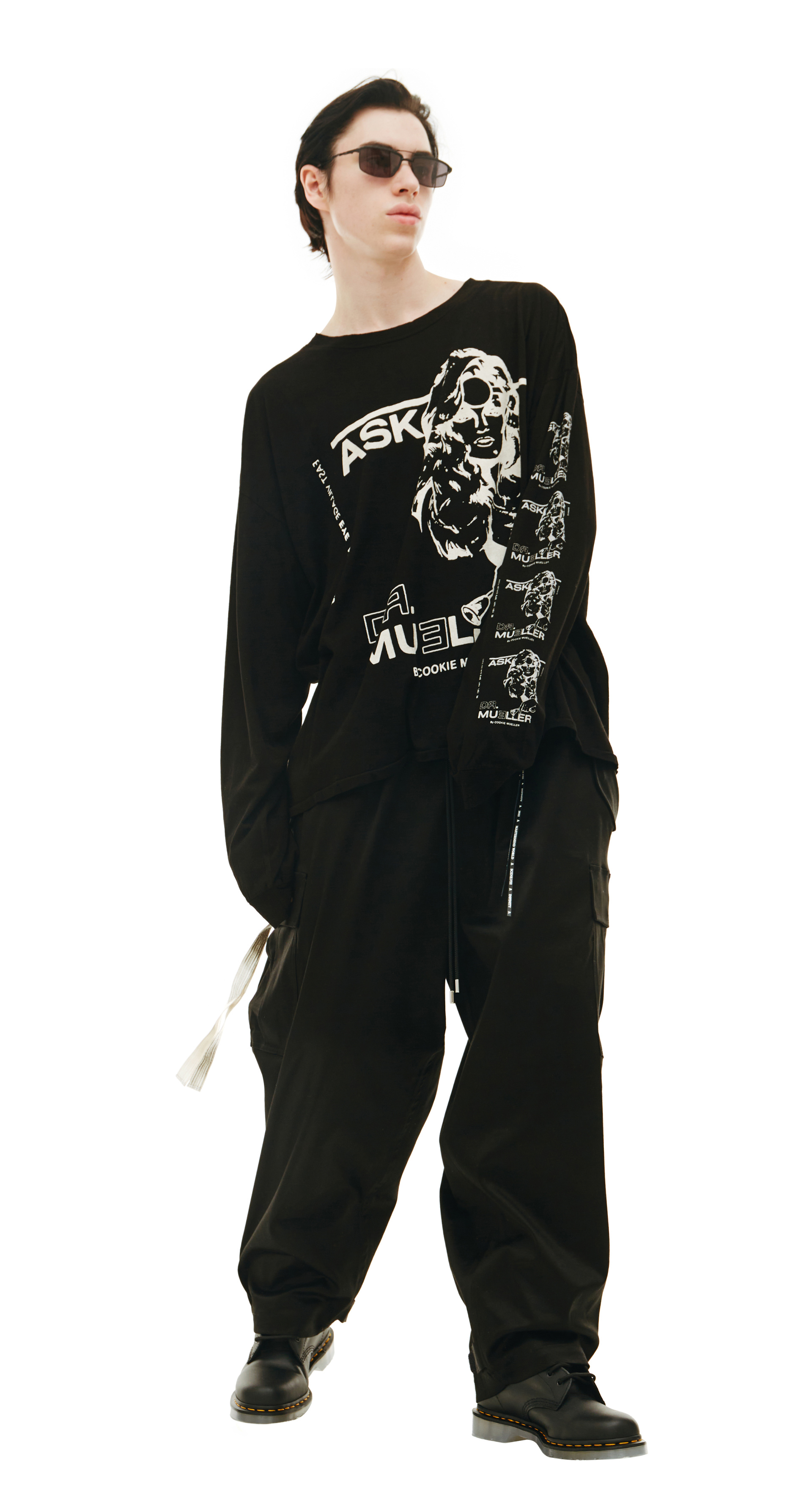 Enfants Riches Déprimés Лонгслив-010/623 принт dr mueller на груди и рукаве, черн