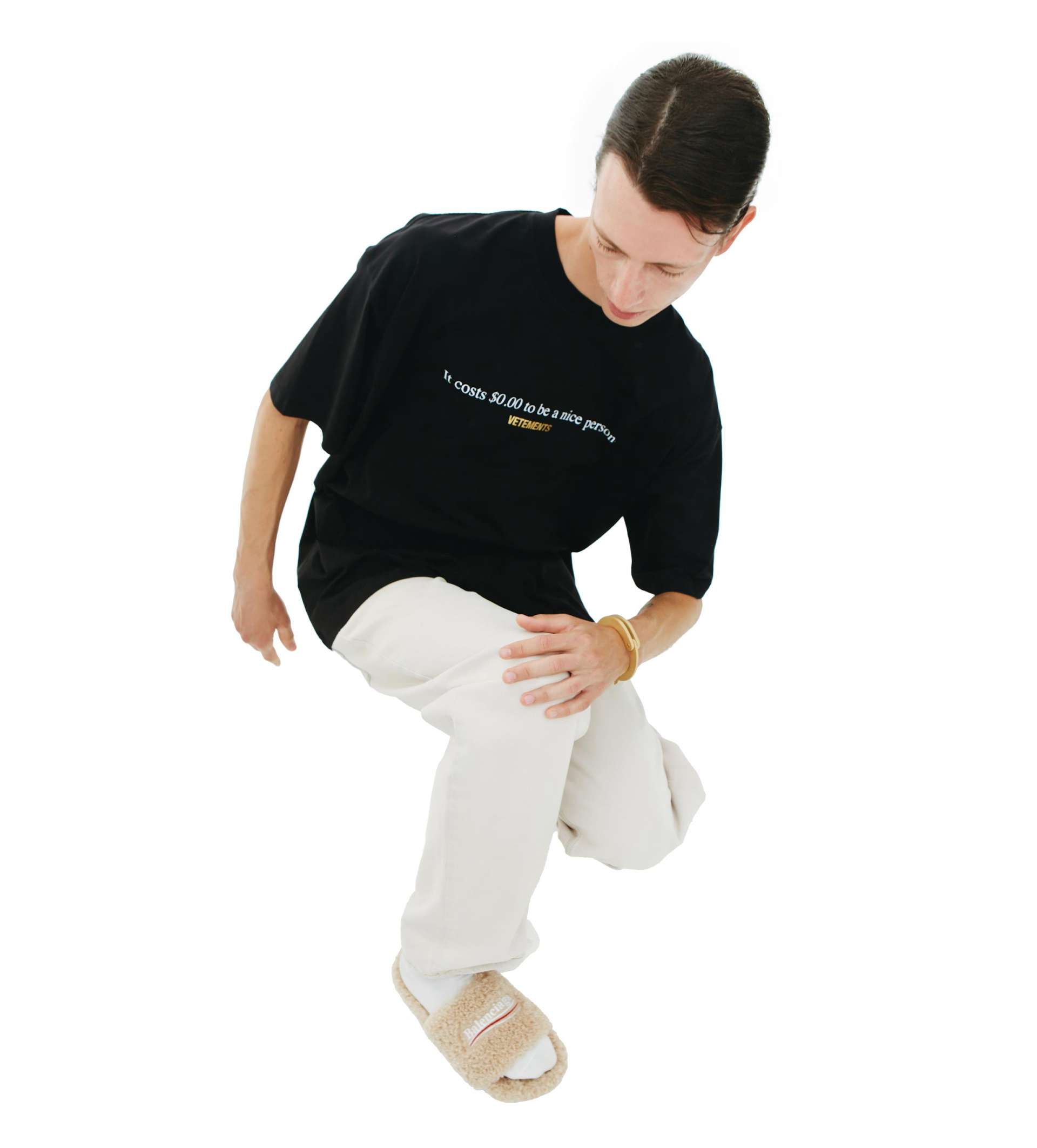 VETEMENTS Черная футболка с принтом