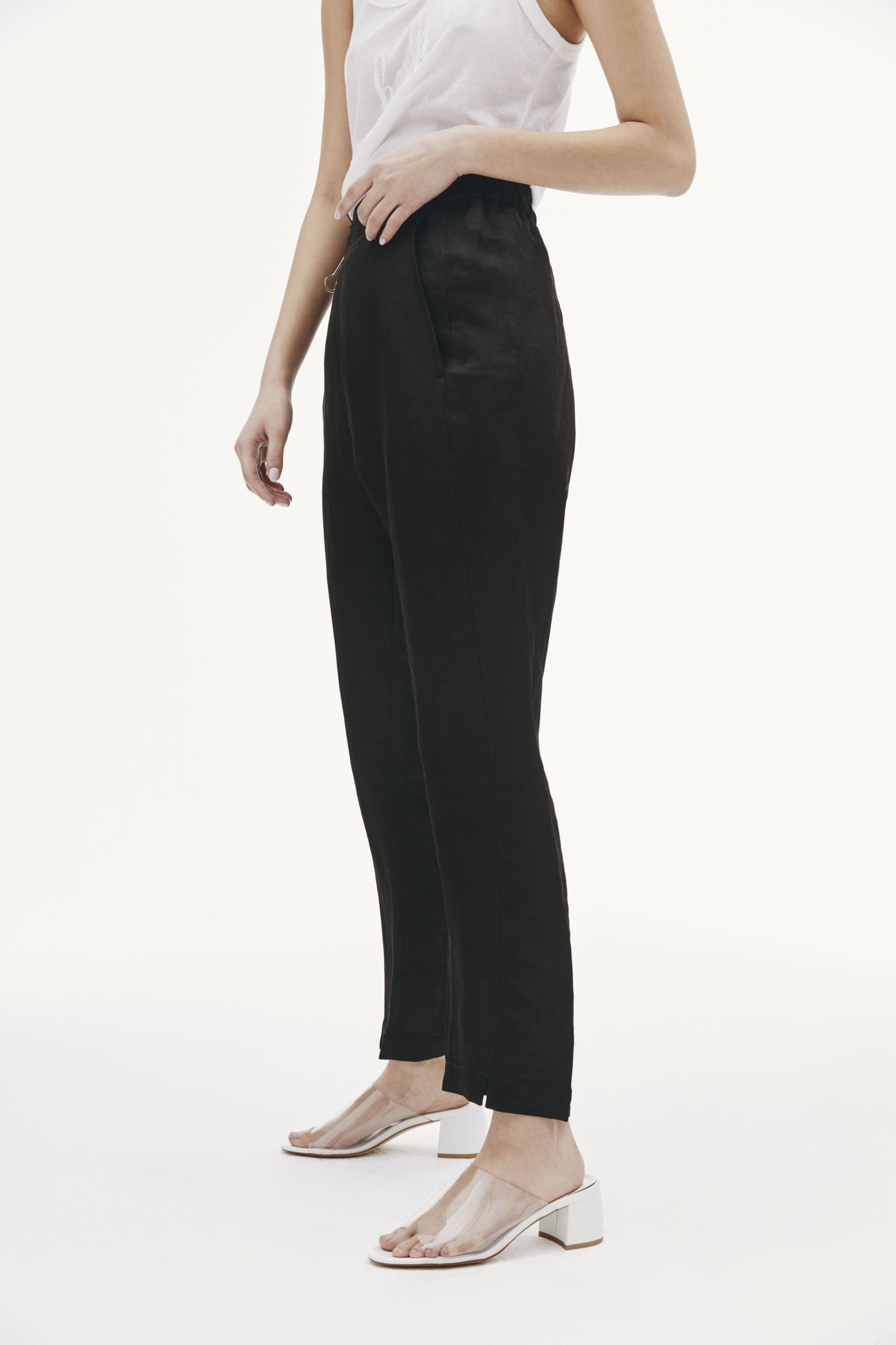 Ann Demeulemeester Черные льняные брюки