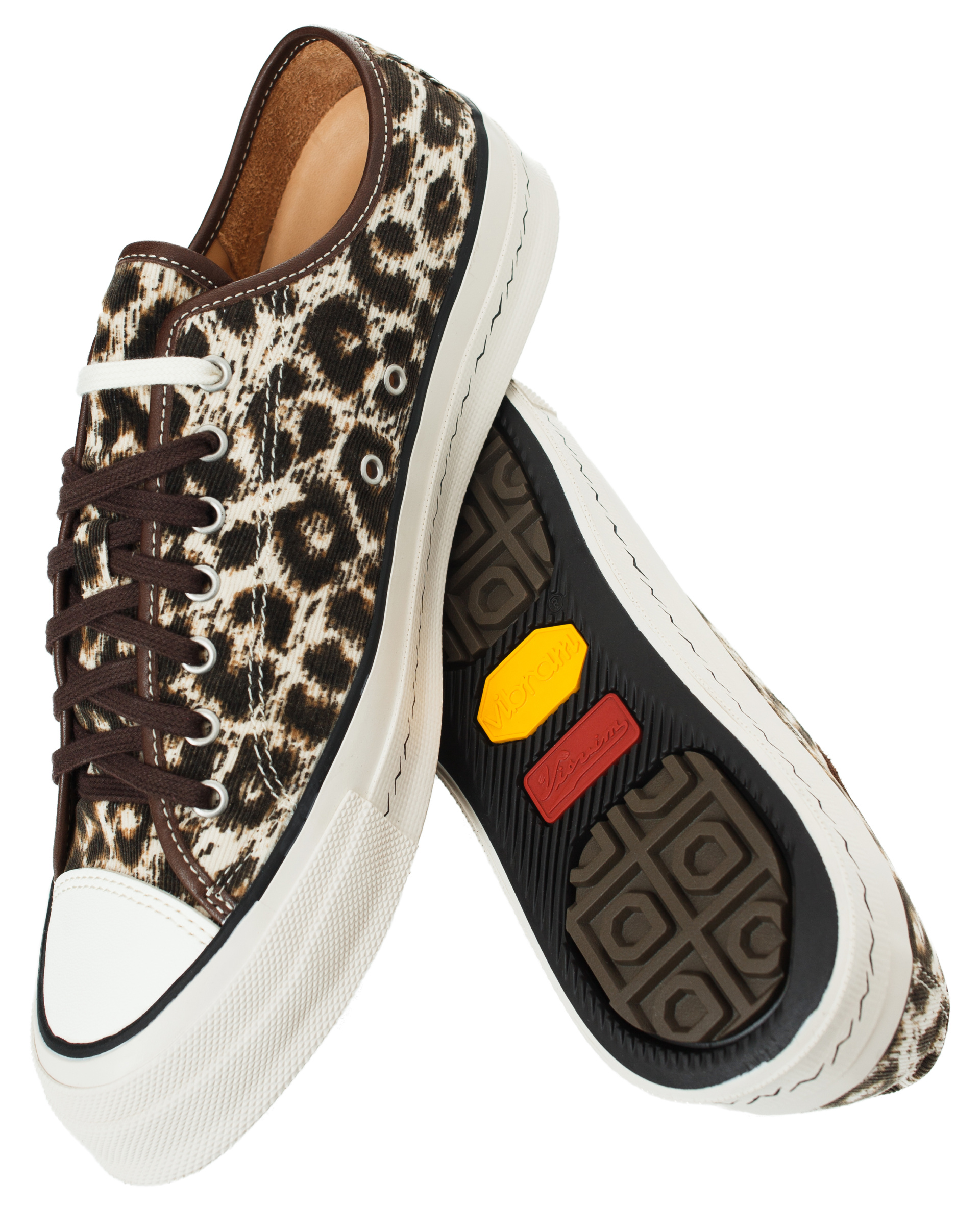 visvim Вельветовые кеды с леопардовым принтом
