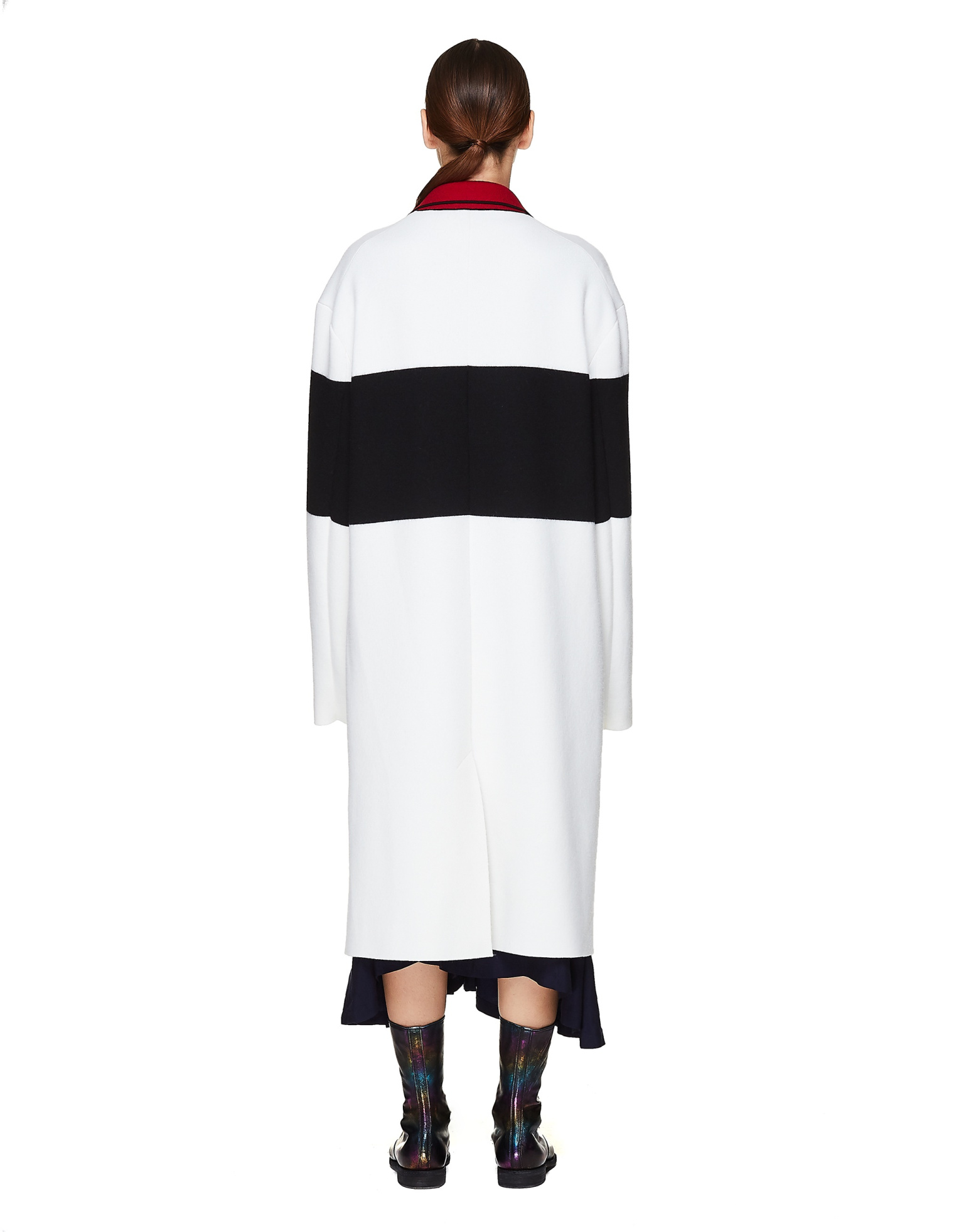 Haider Ackermann Контрастное вязаное пальто из шерсти
