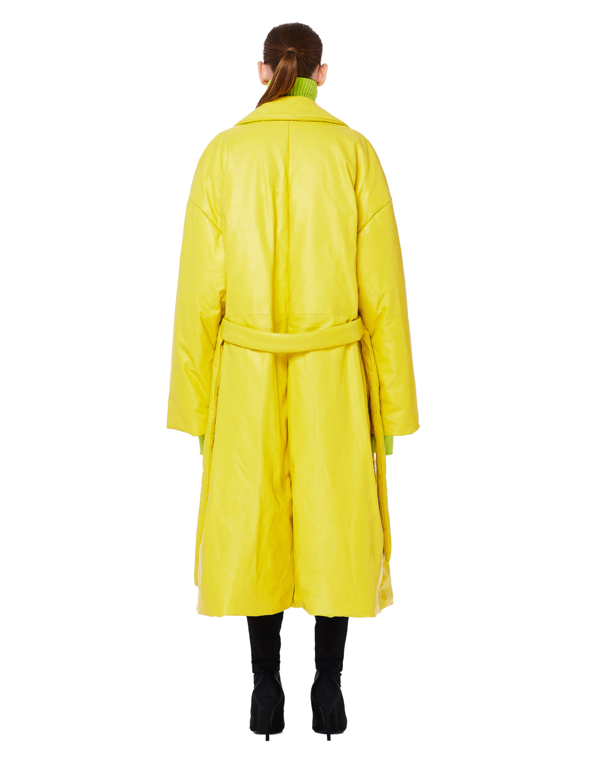 Balenciaga Утепленный кожаный плащ Wrap