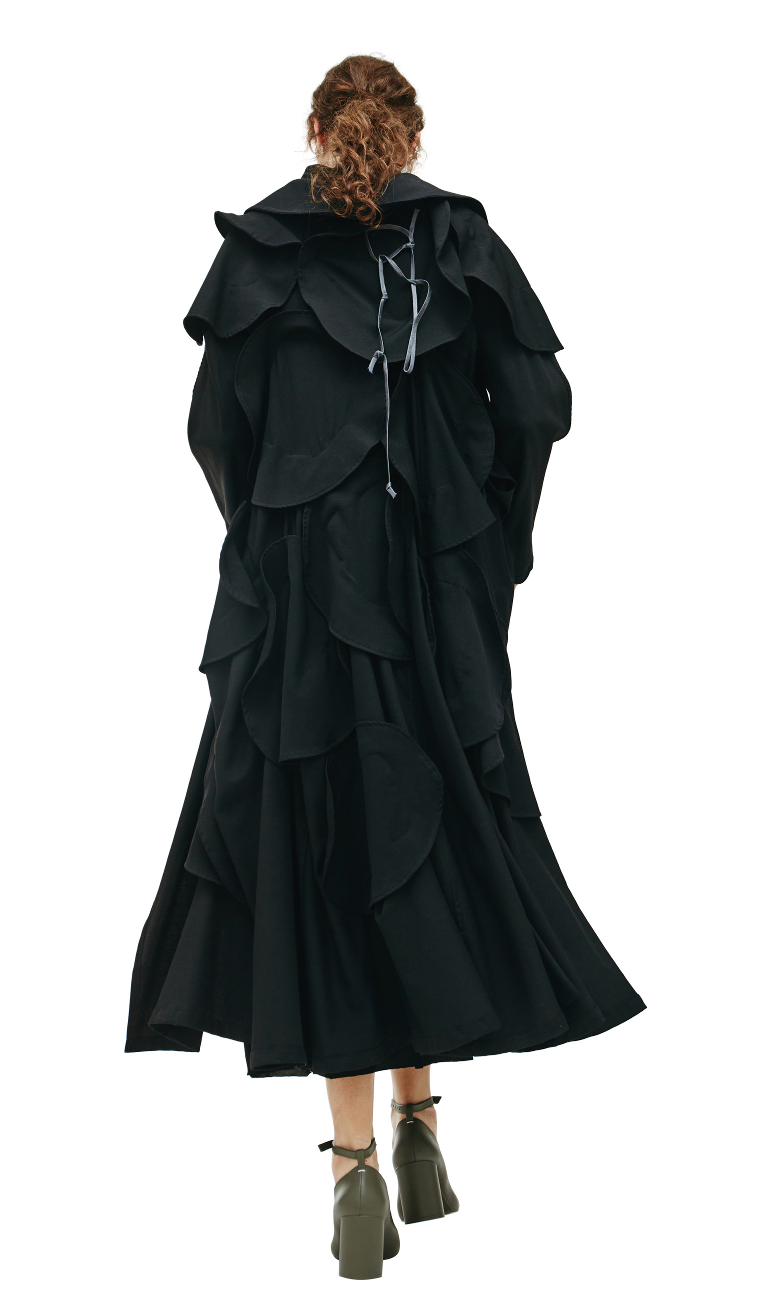 Yohji Yamamoto Шерстяное пальто с объемными кругами