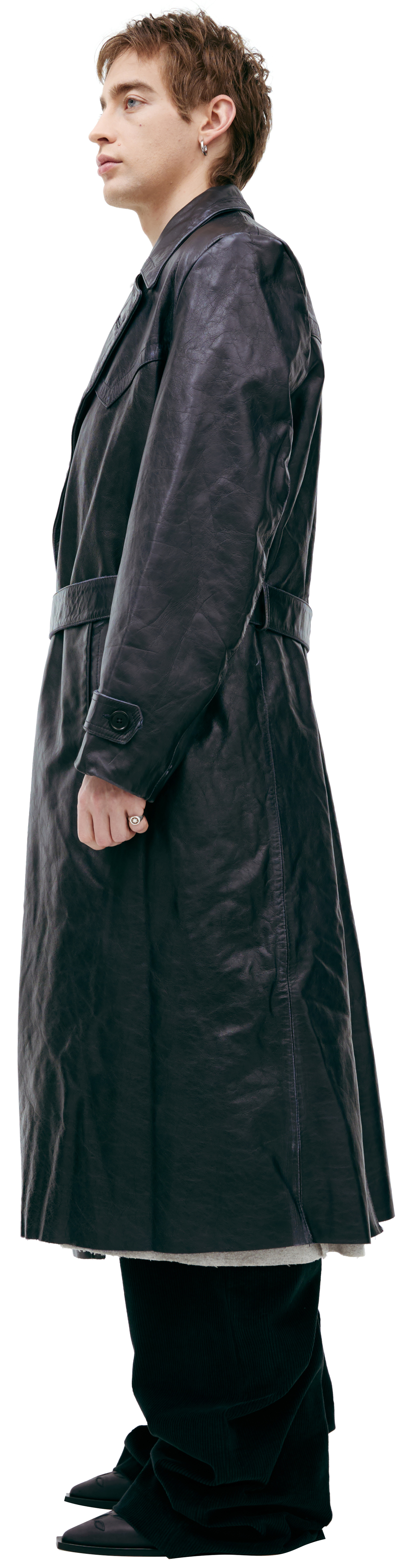 Enfants Riches Déprimés Кожаный тренч с поясом