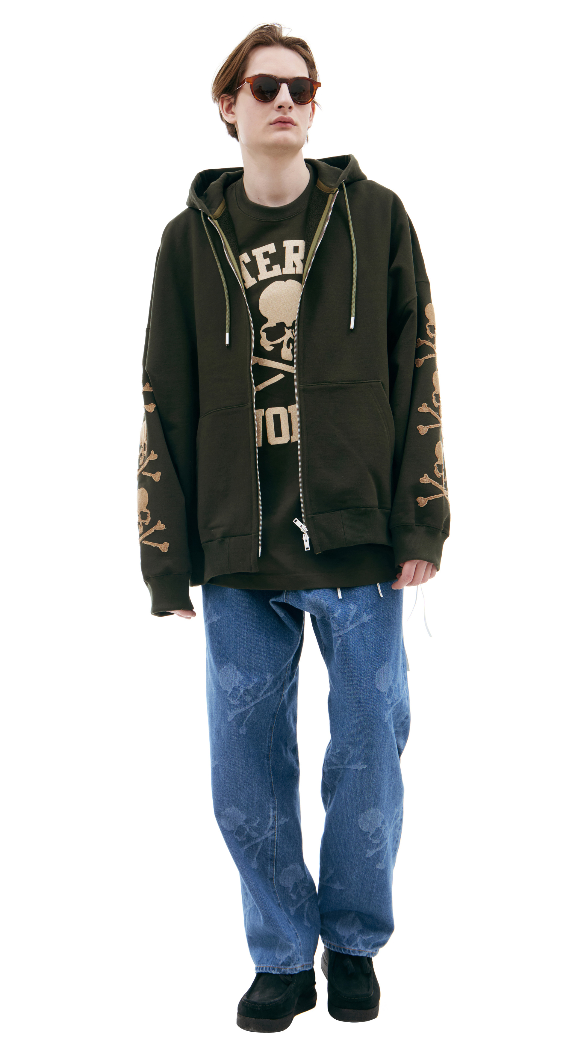 Mastermind WORLD Хаки худи на молнии