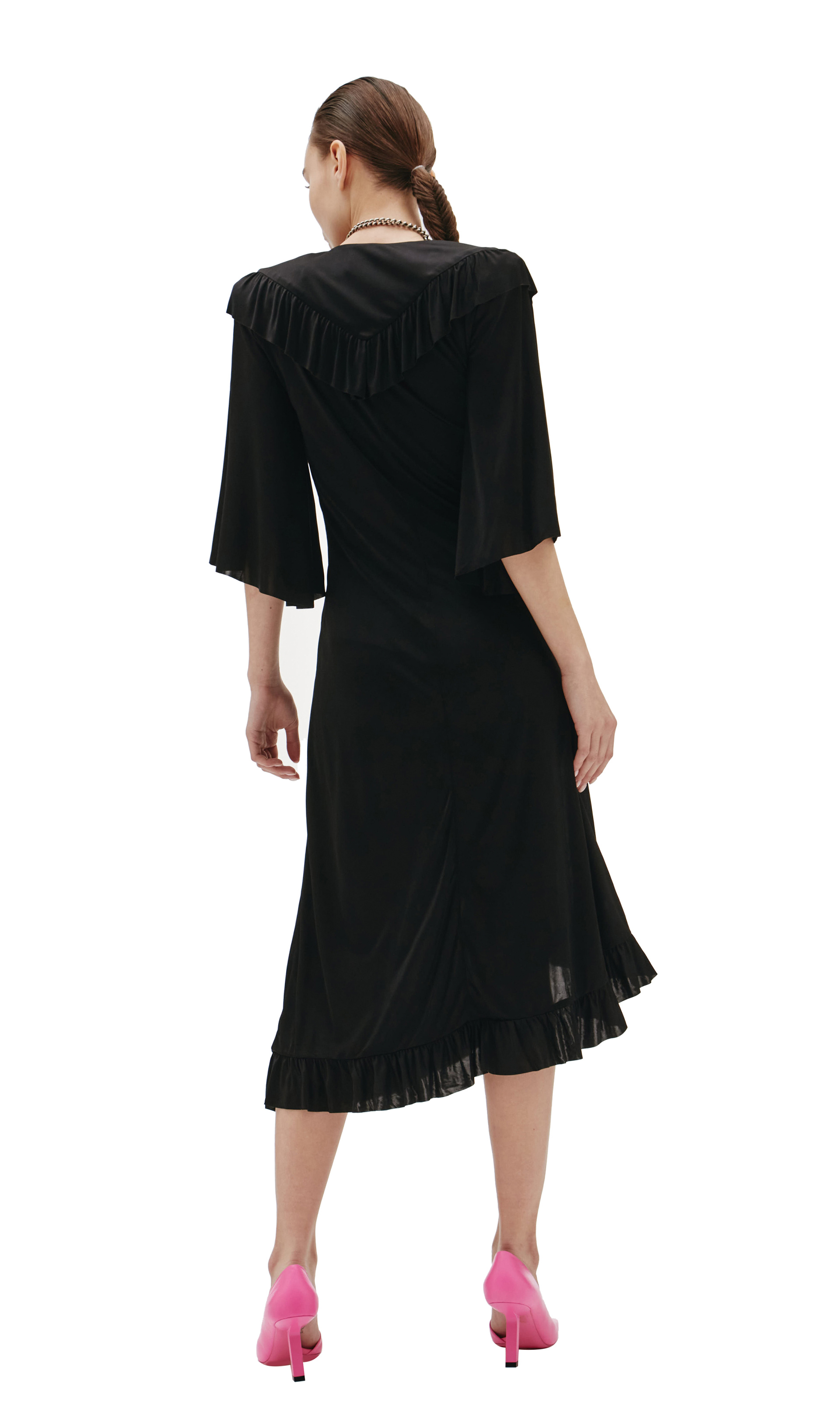 VETEMENTS Платье с запахом и объемными плечами