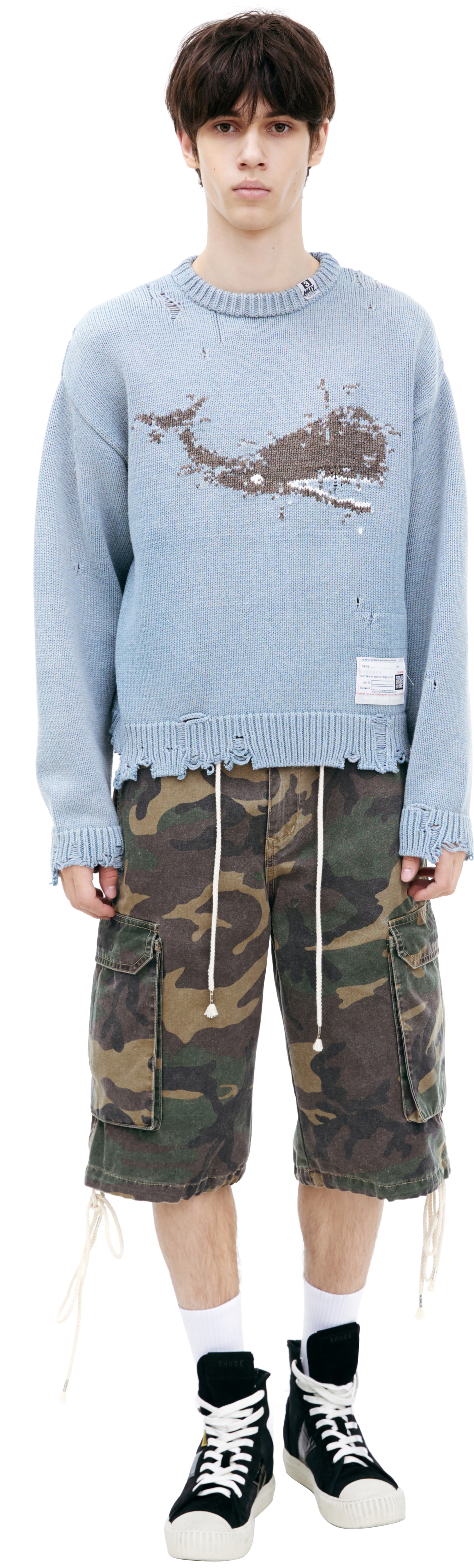 Maison Mihara Yasuhiro Свитер с вышитым принтом