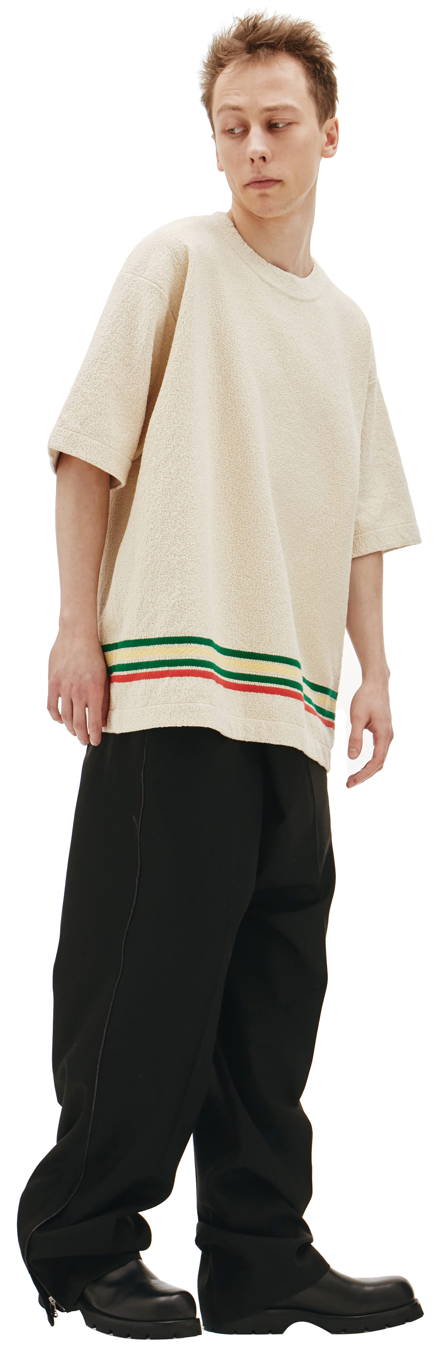 Jil Sander Оверсайз футболка с цветными полосками