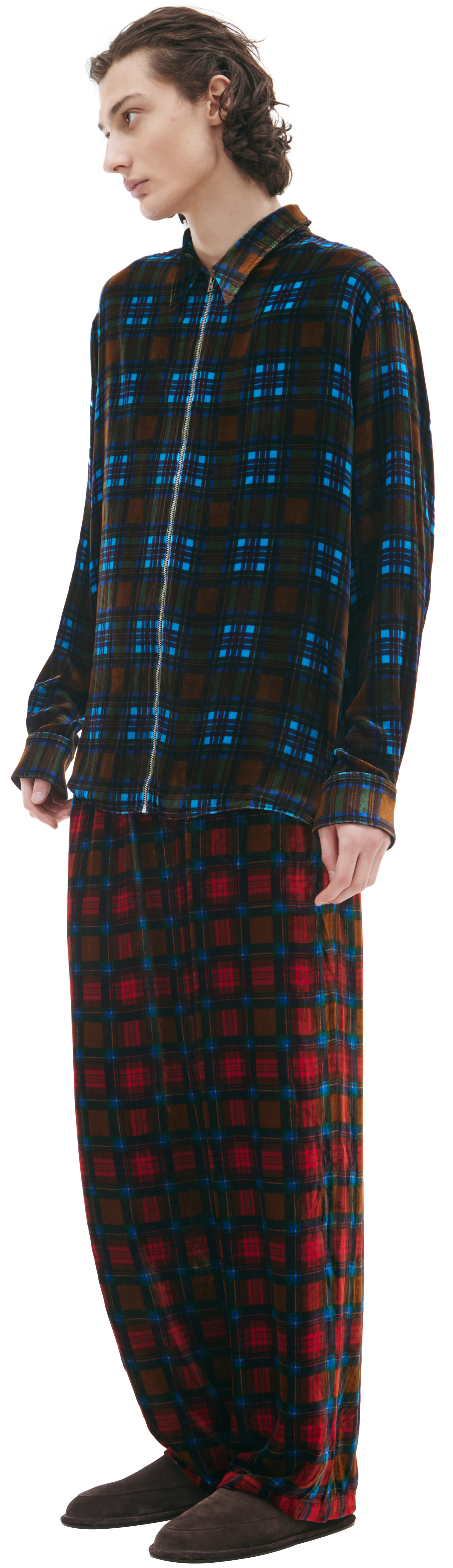 Acne Studios Клетчатая рубашка на молнии