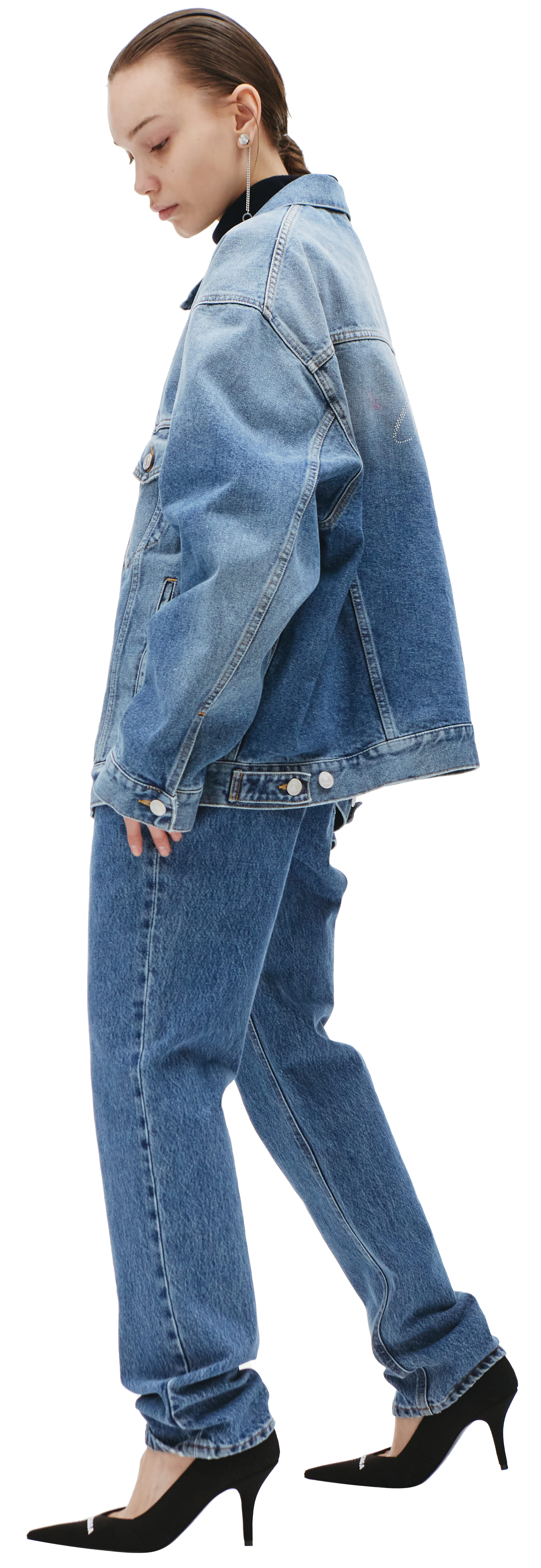 Balenciaga Джинсовая куртка с надписью Bebe