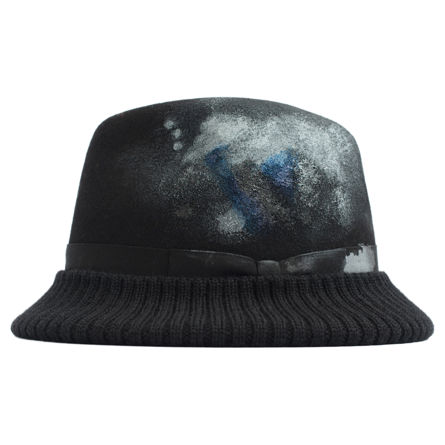 Yohji Yamamoto Шляпа с вязаными полями и следами краски
