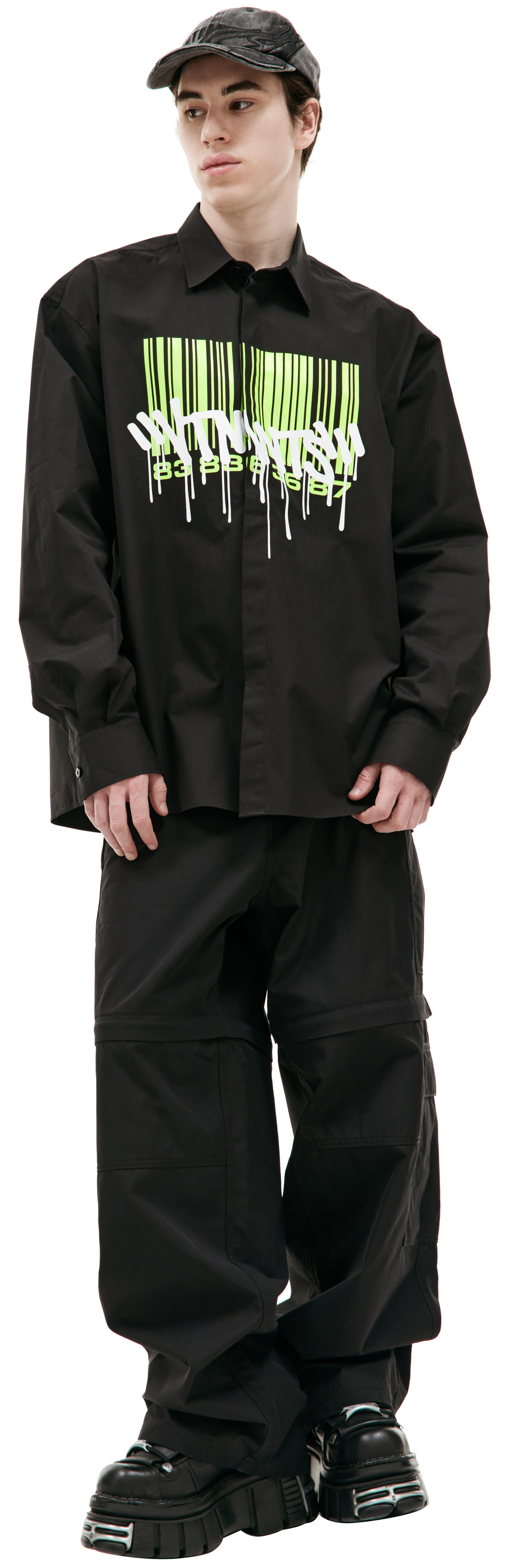 VTMNTS Рубашка Barcode с неоновым принтом