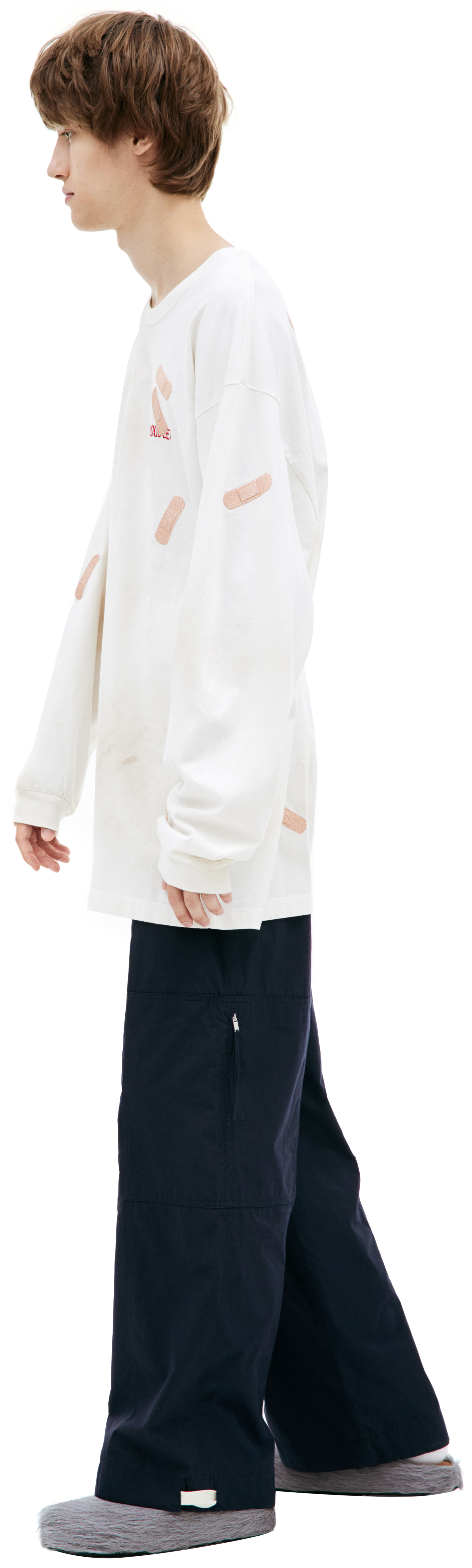 Doublet Белый лонгслив с монопринтом