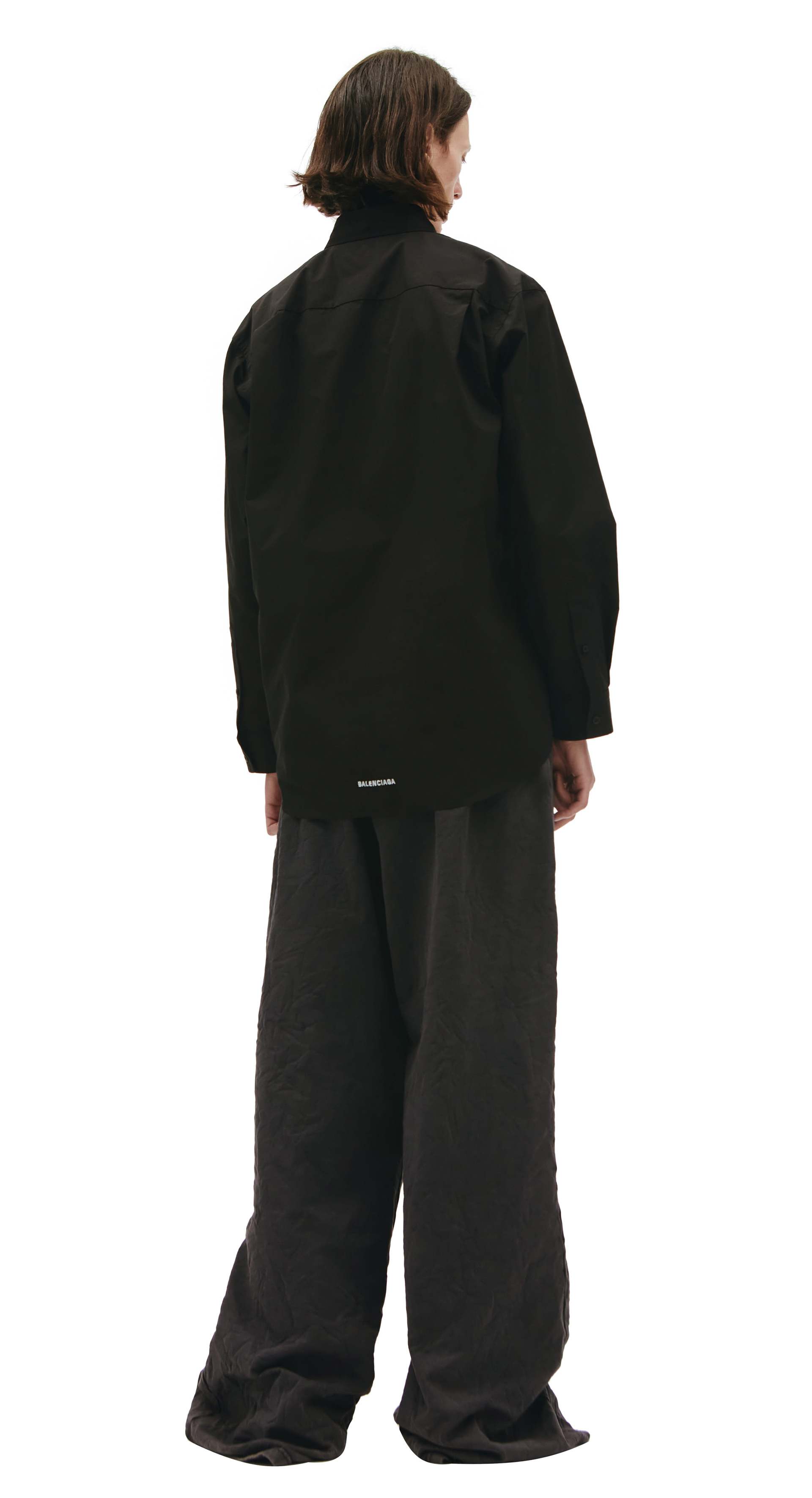 Balenciaga Оверсайз рубашка с вышивкой логотипа