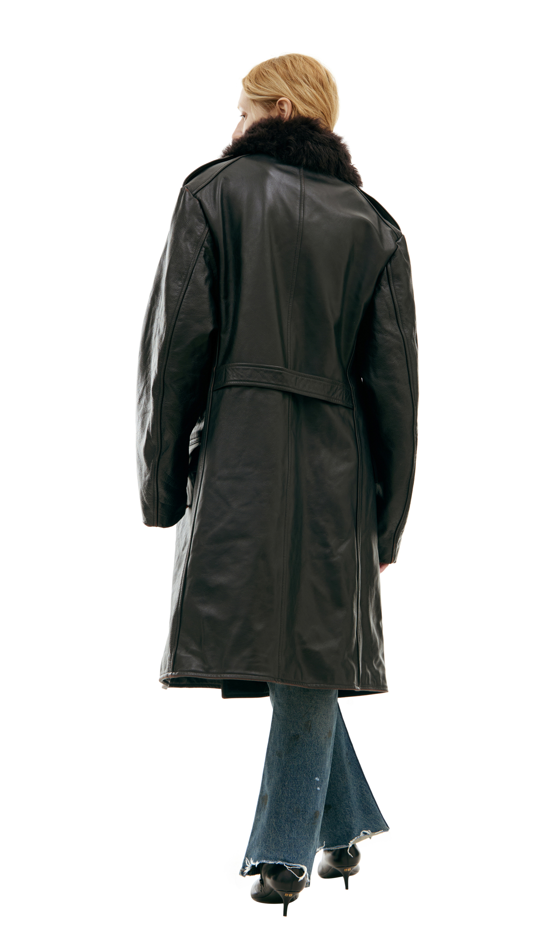 Enfants Riches Déprimés Двубортное пальто из кожи