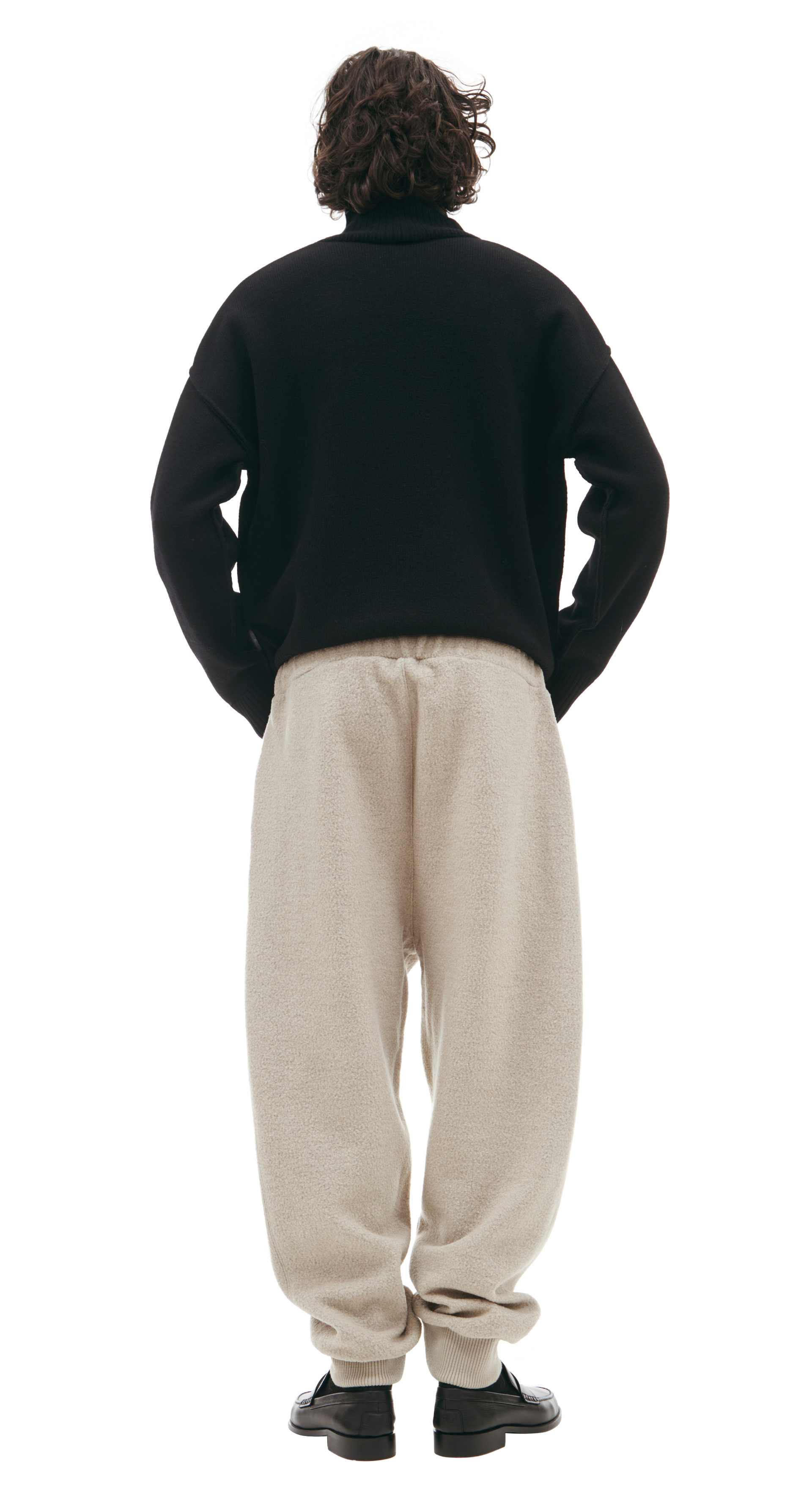 AMI PARIS Бежевые брюки из шерсти