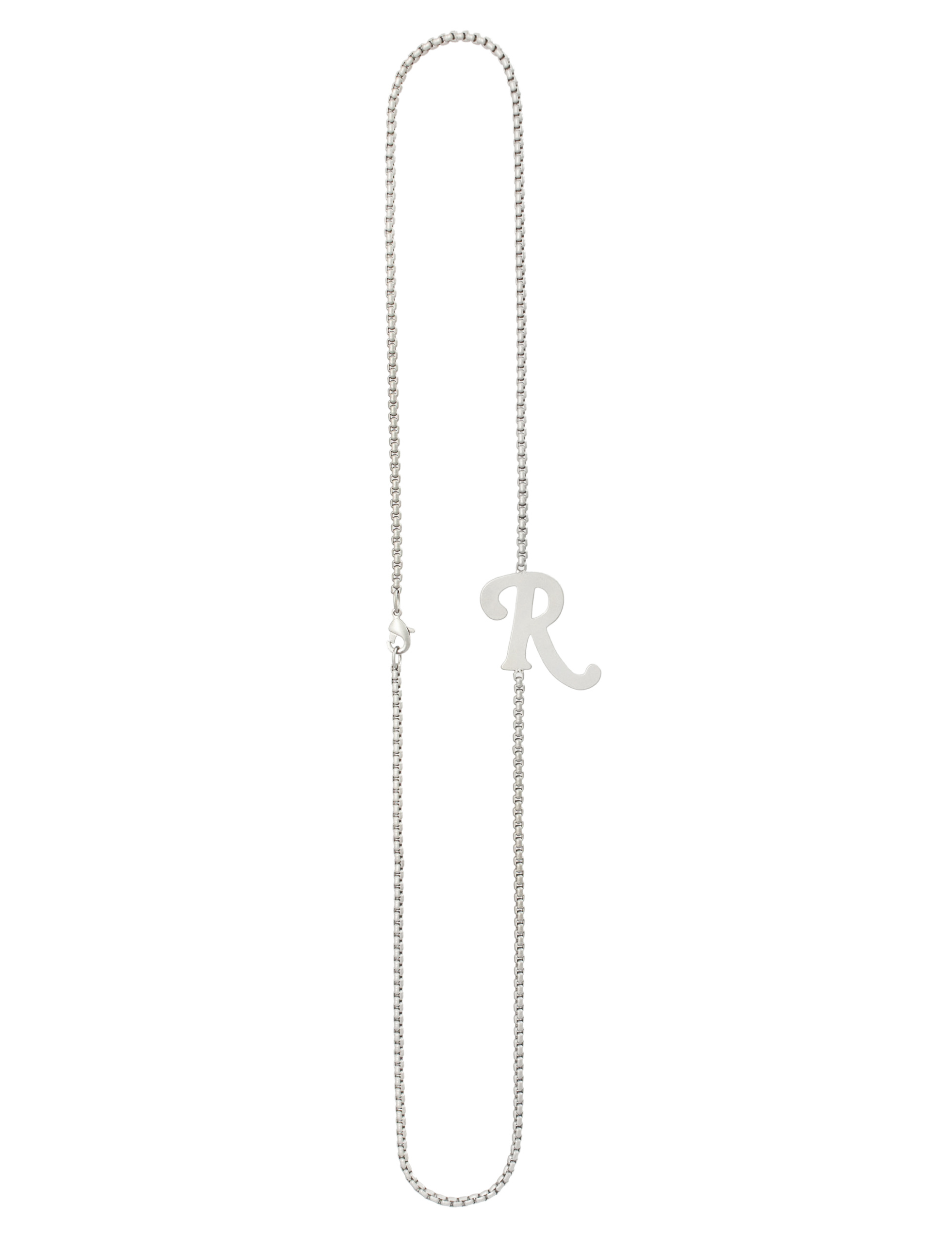 Raf Simons Серебряная цепочка с подвеской \'R\'