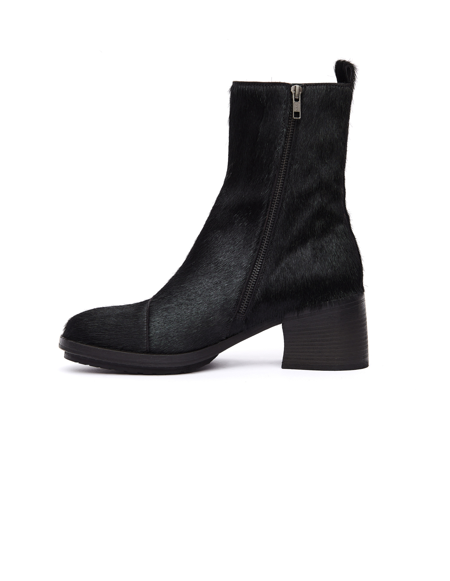 Ann Demeulemeester Черные ботильоны с мехом пони