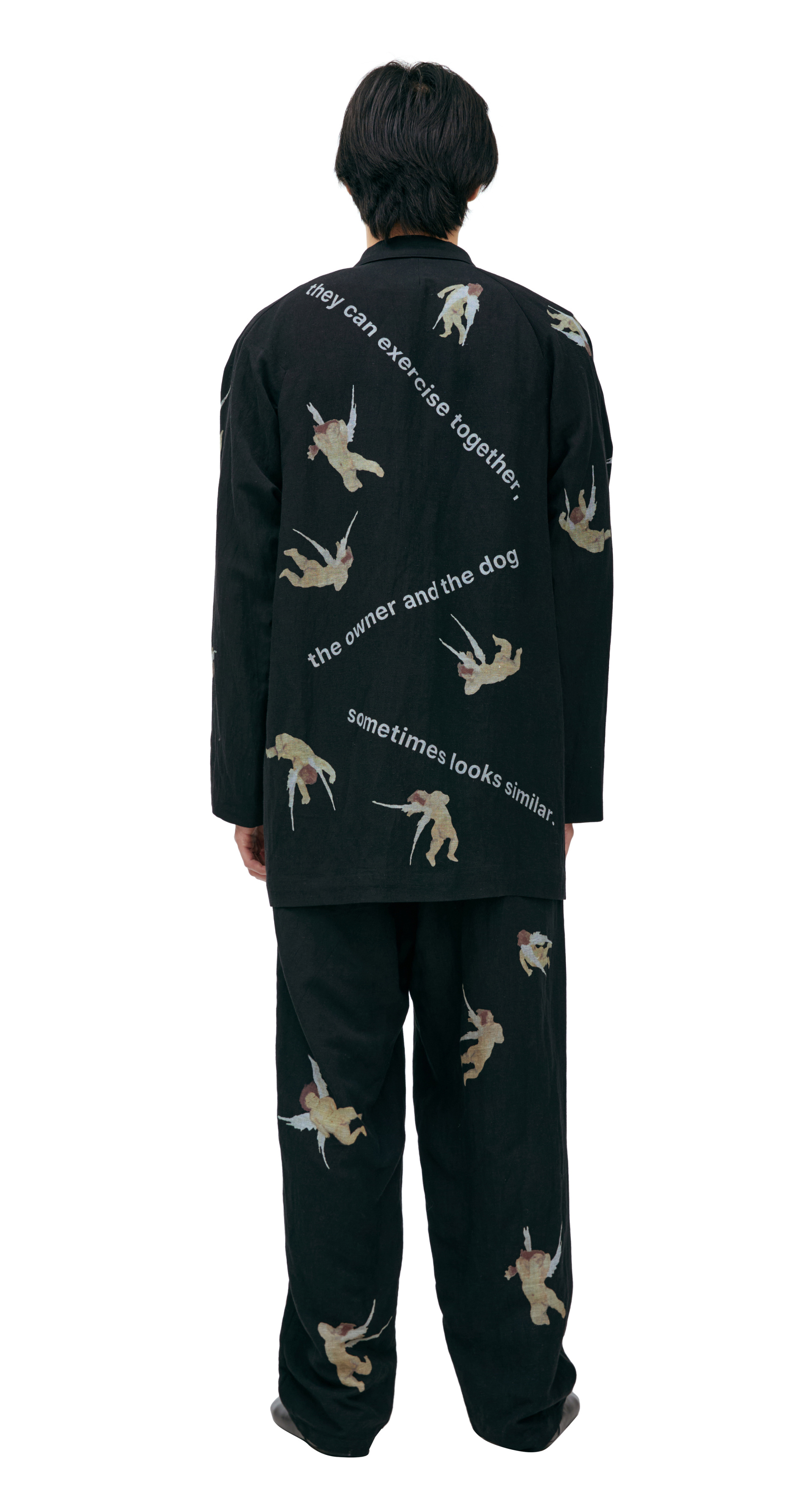 Yohji Yamamoto Однобортный пиджак с монопринтом