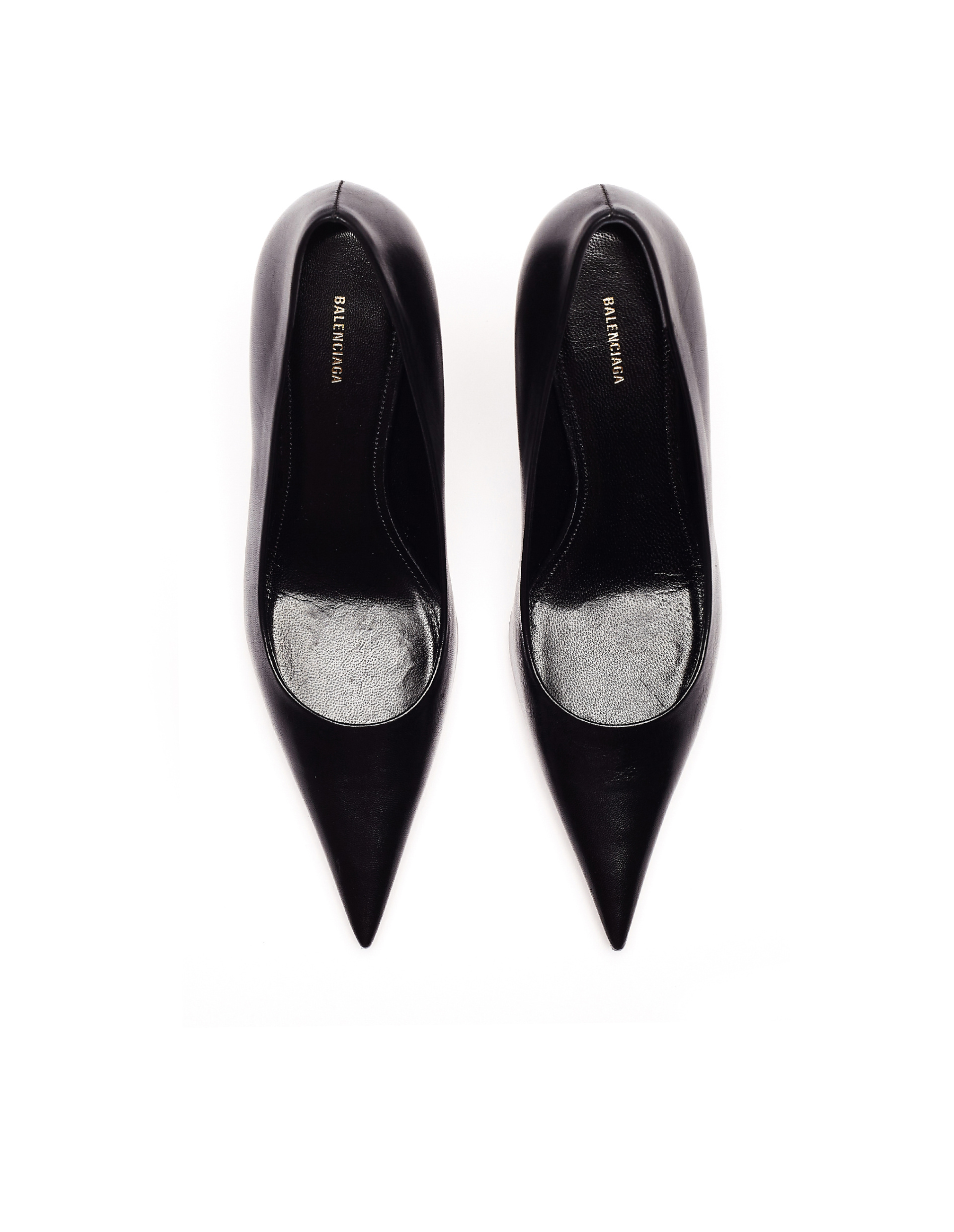 Balenciaga Черные кожаные туфли Knife