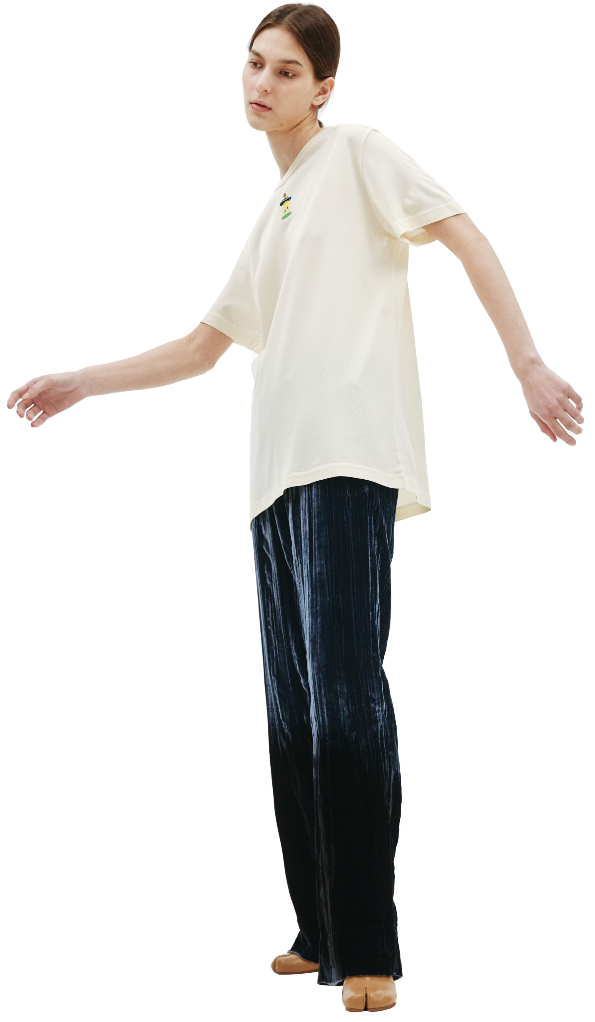 Doublet Бежевая футболка с вышивкой