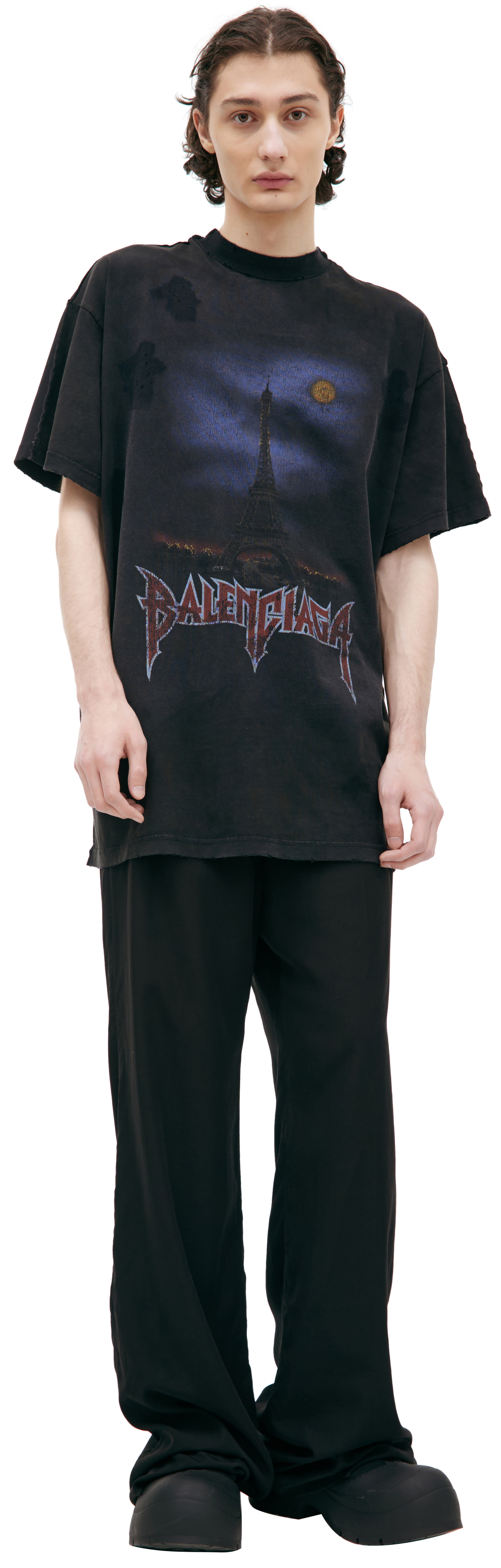 Balenciaga Черная футболка с принтом
