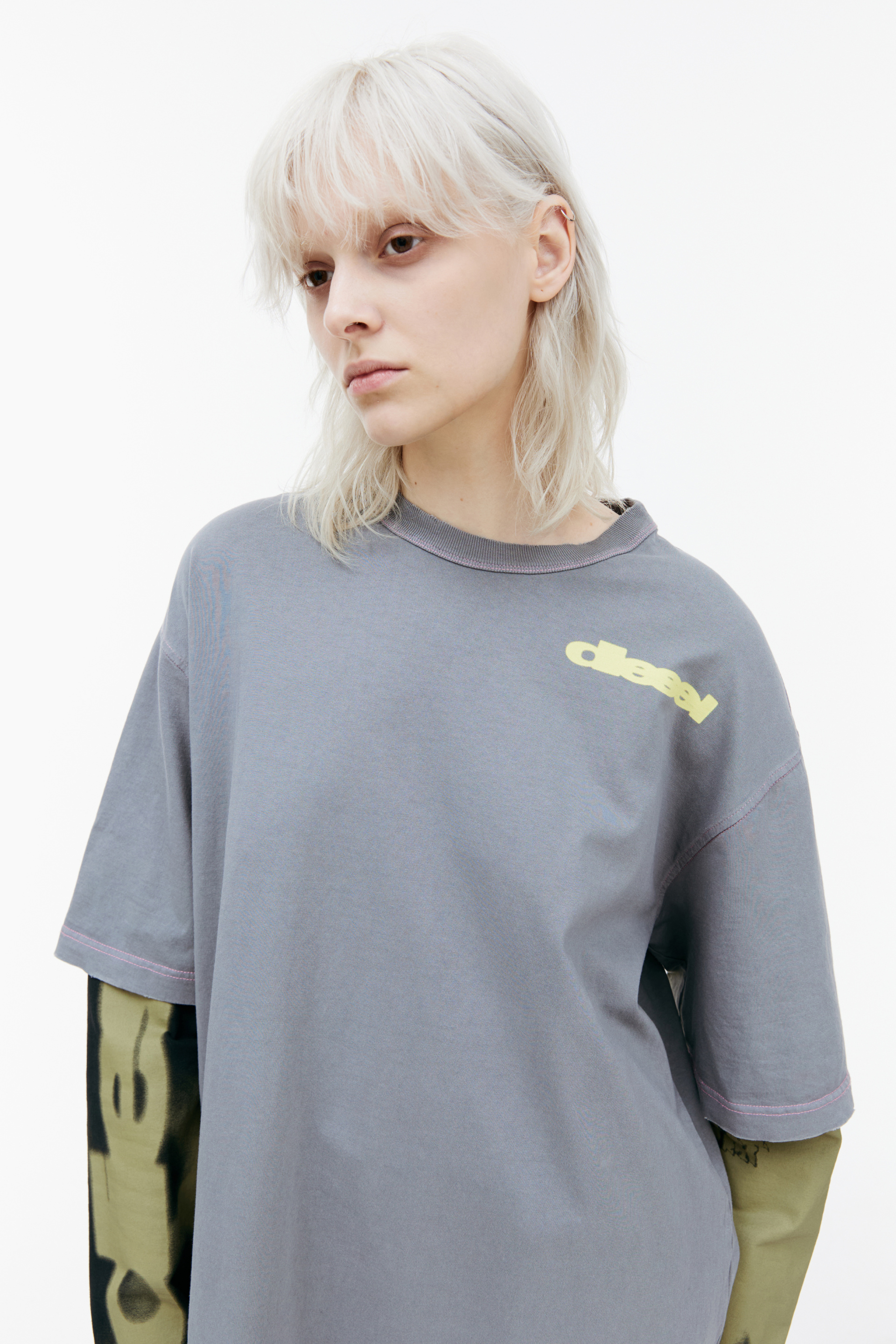 Diesel Лонгслив T-Wesher с тай дай рукавами