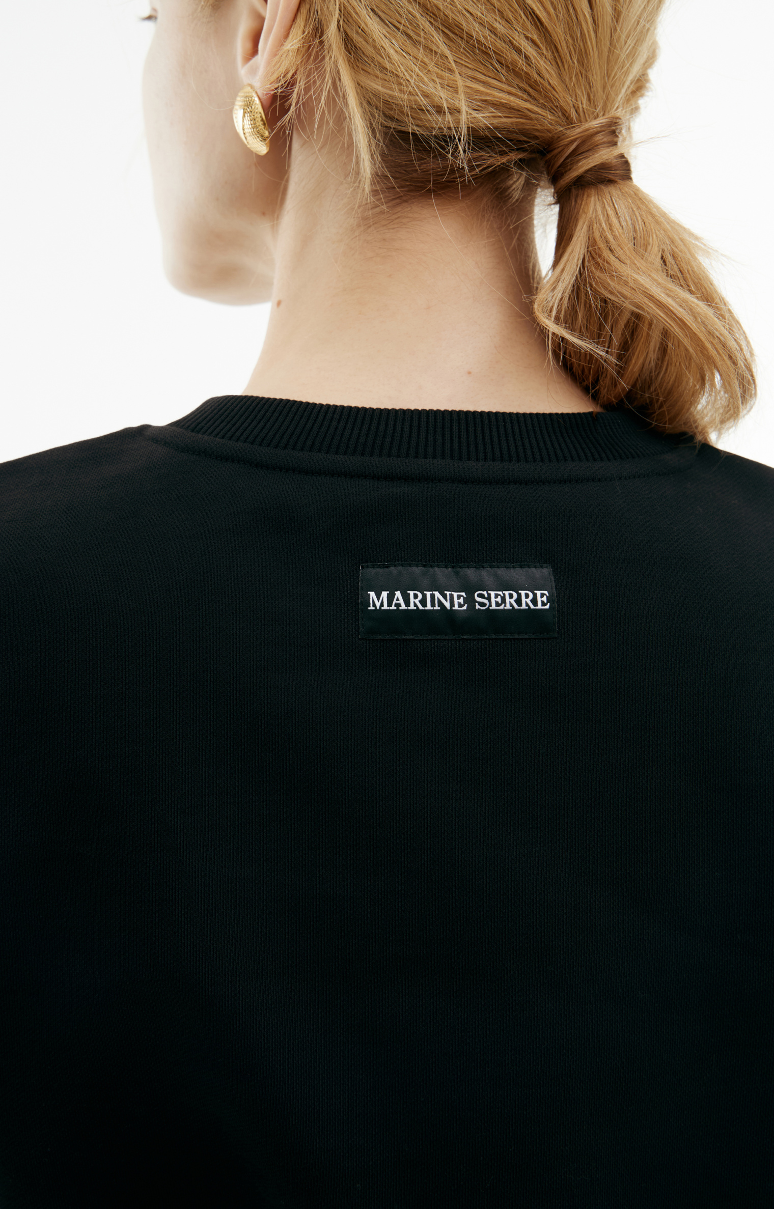 MARINE SERRE Свитшот с вышитым логотипом
