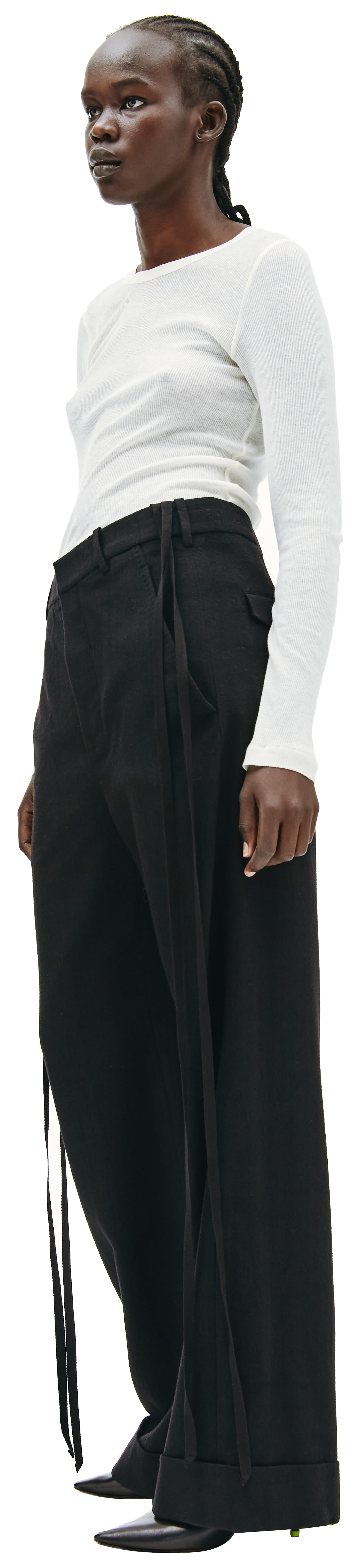 Ann Demeulemeester Широкие брюки Bonne с лентами