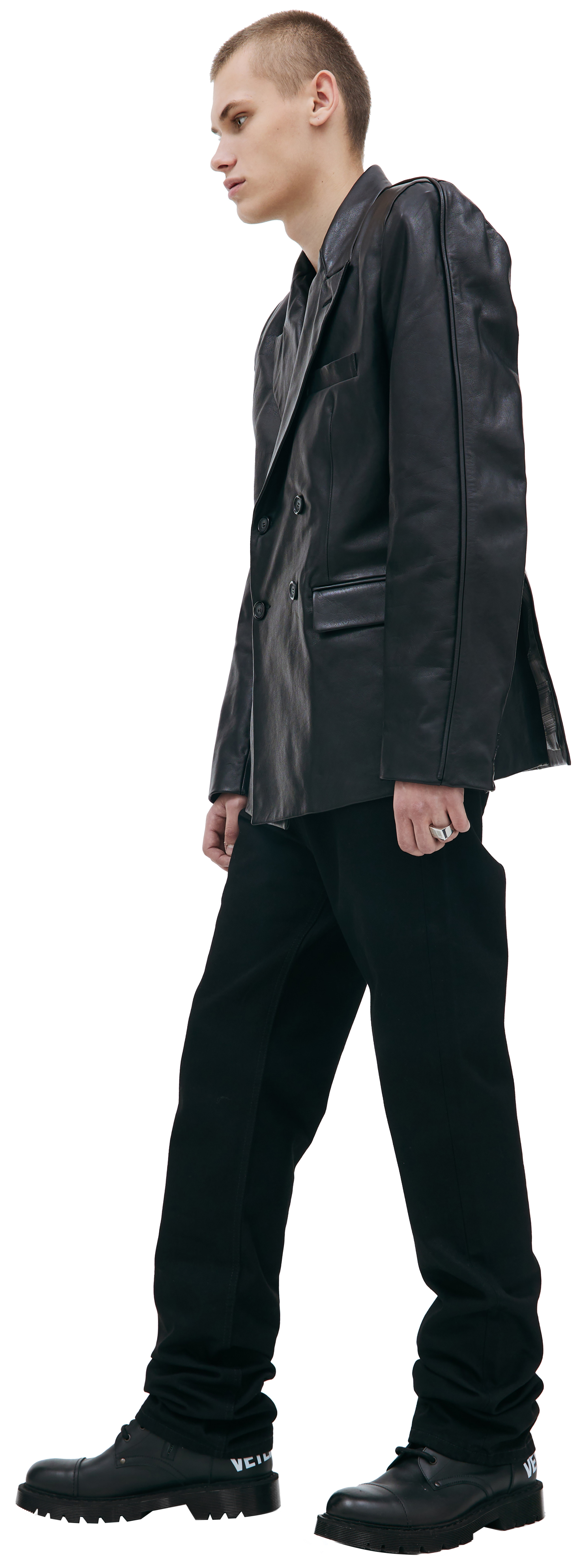 VTMNTS Черный кожаный пиджак