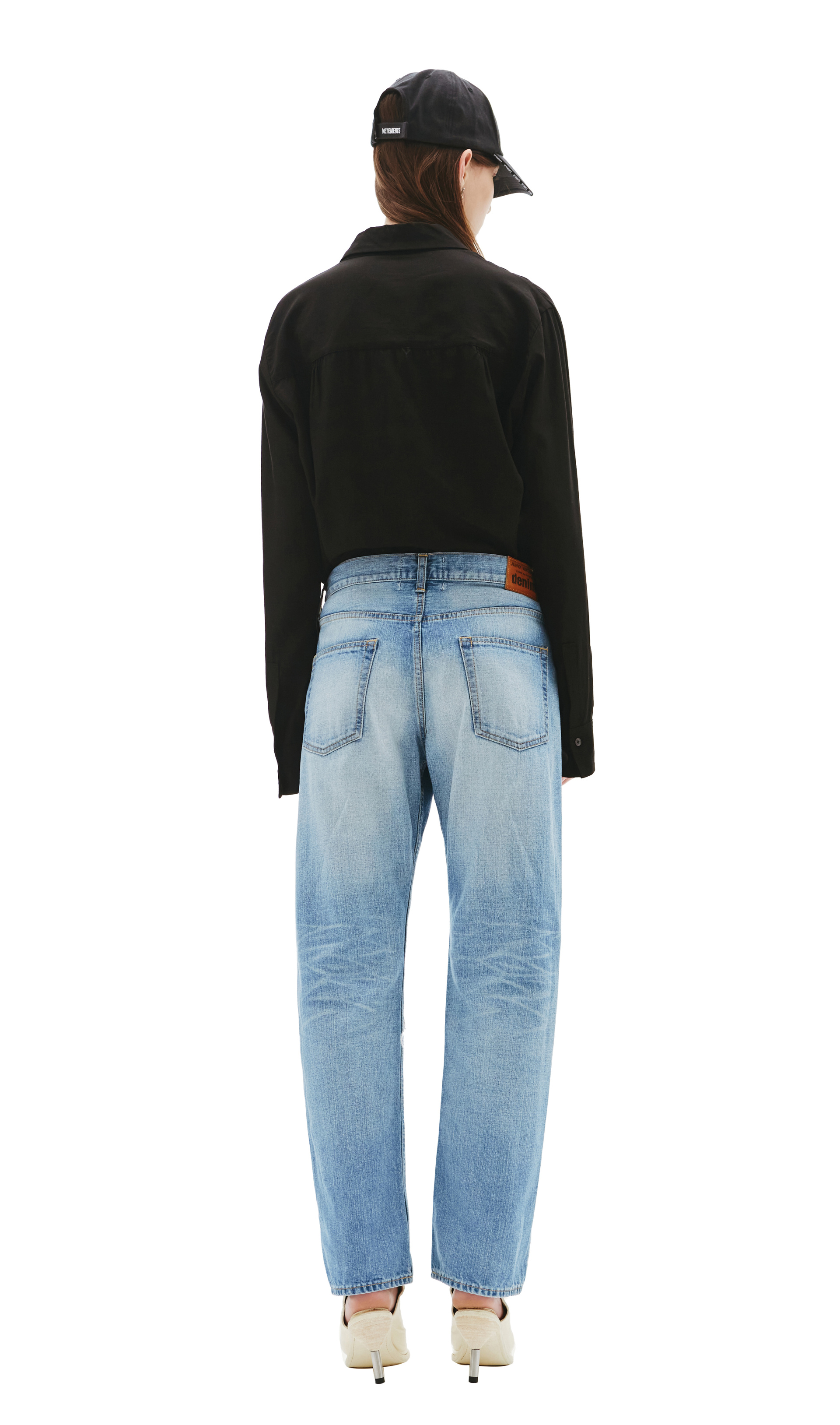 Junya Watanabe Прямые джинсы с рваными коленями