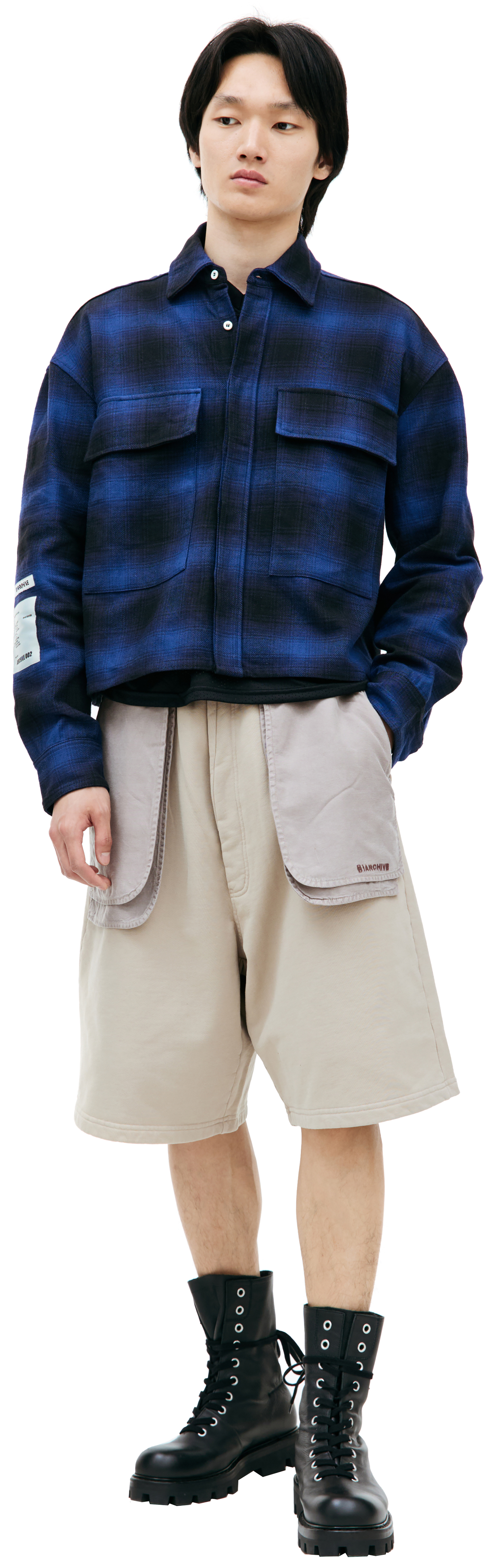 B1ARCHIVE Клетчатая рубашка с логотипом