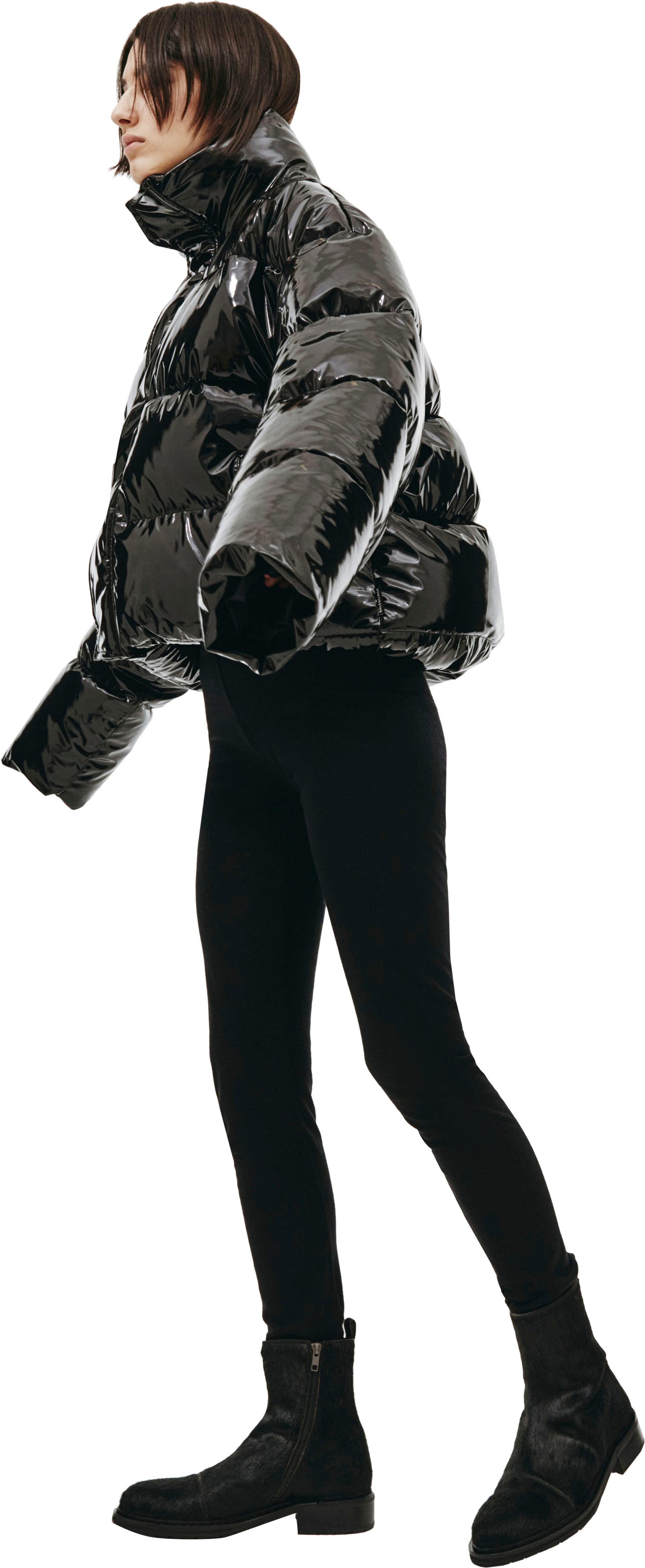 Balenciaga Укороченный лакированный пуховик